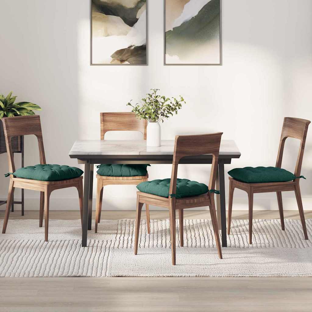 Μαξιλάρια καθισμάτων 4 pcs Σκούρο Πράσινο 40 x 40 x 6 cm ύφασμα - Pakobazaar