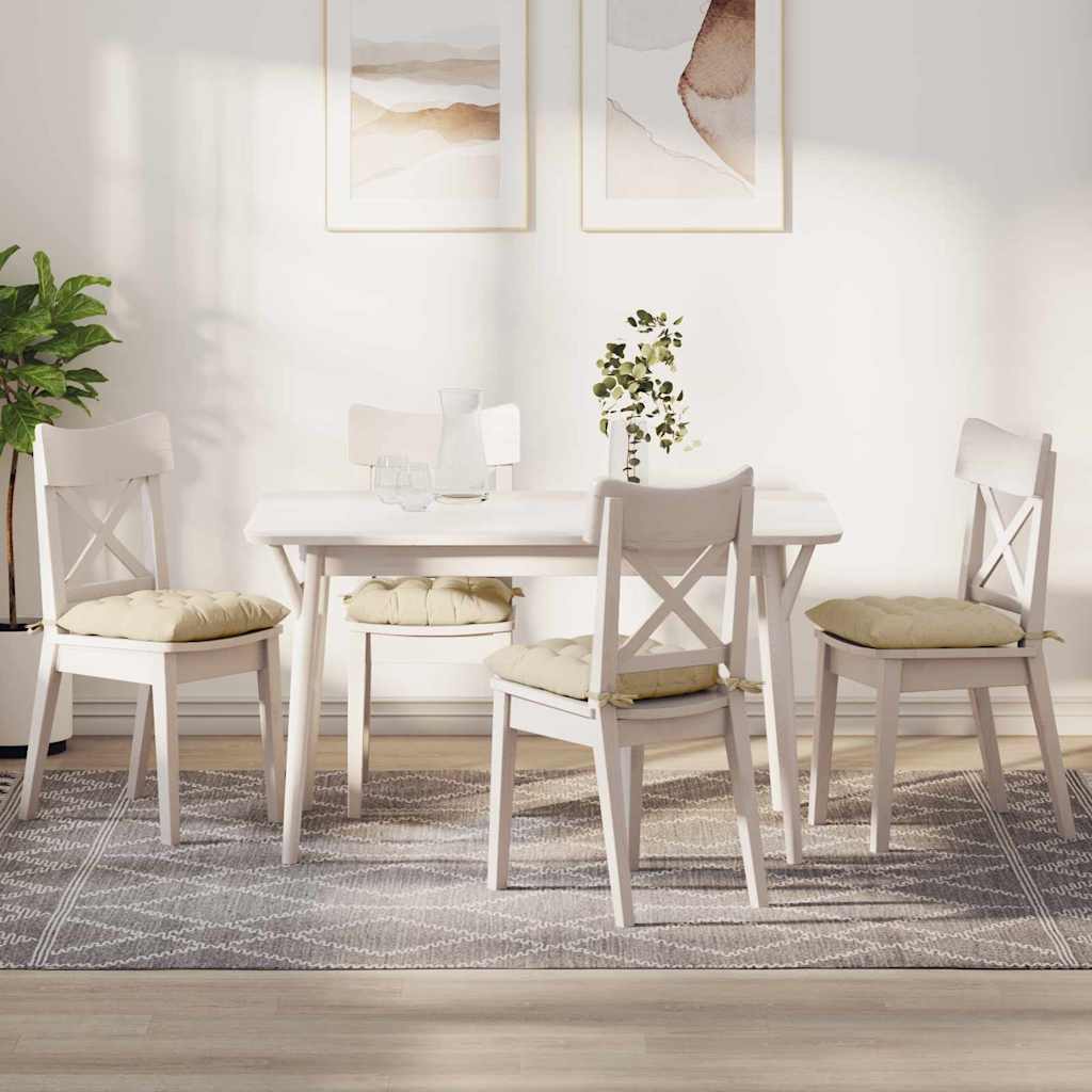 Μαξιλάρια καθισμάτων 4 pcs Κρεμ 40 x 40 x 6 cm ύφασμα - Pakobazaar
