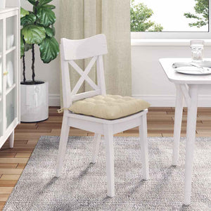Μαξιλάρια καθισμάτων 4 pcs Κρεμ 40 x 40 x 6 cm ύφασμα - Pakobazaar