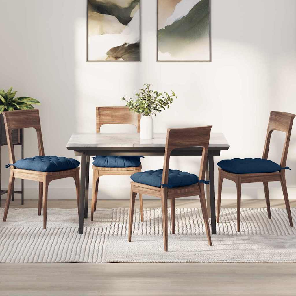 Μαξιλάρια καθισμάτων 4 pcs Μπλε 40 x 40 x 6 cm ύφασμα - Pakobazaar