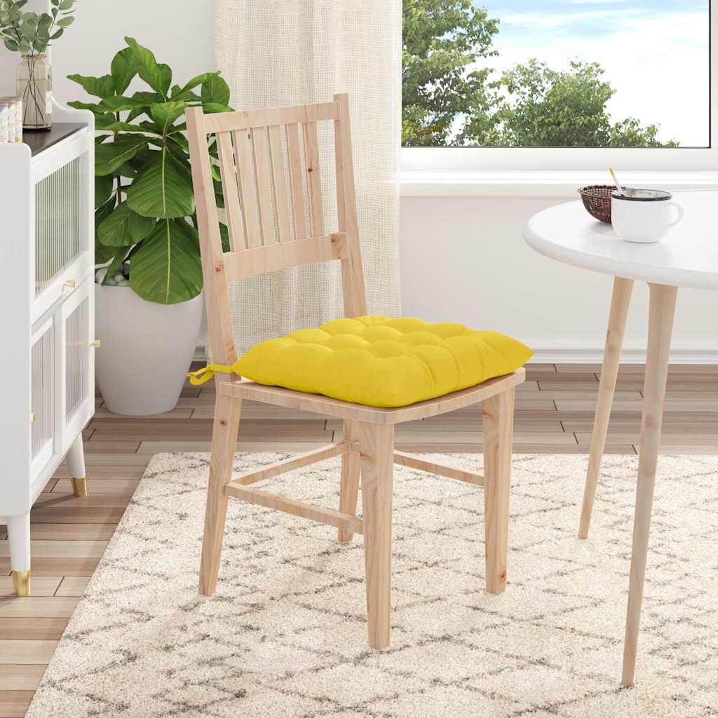 Μαξιλάρια καθισμάτων 4 pcs Απαλό Κίτρινο 40 x 40 x 6 cm ύφασμα - Pakobazaar