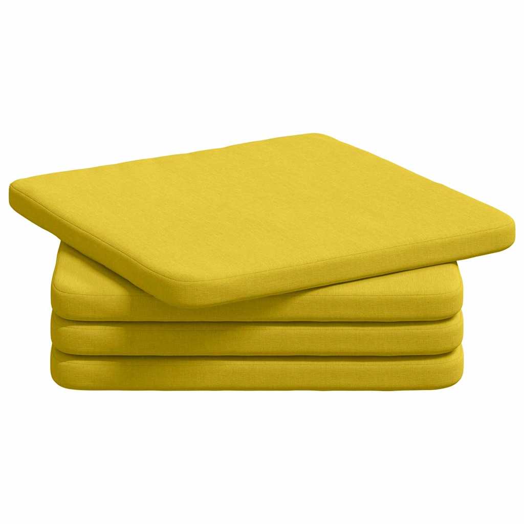 Μαξιλάρια καθισμάτων 4 pcs Απαλό Κίτρινο 40 x 40 x 3 cm ύφασμα