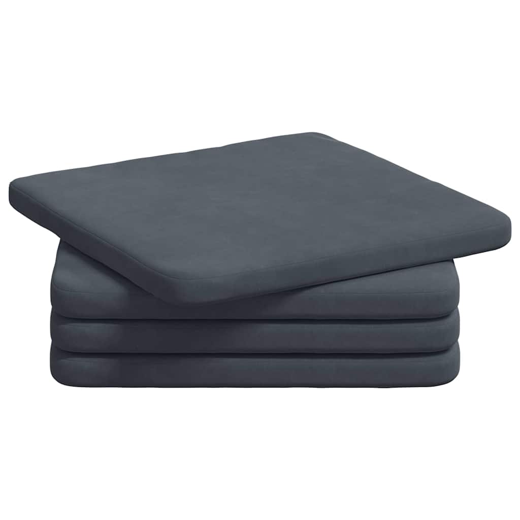 Μαξιλάρια καθισμάτων 4 pcs Σκούρο Γκρι 40 x 40 x 3 cm Βελούδο