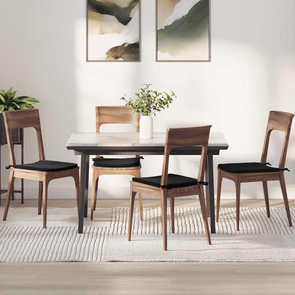 Μαξιλάρια καθισμάτων 4 pcs Μαύρο 40 x 40 x 3 cm Βελούδο