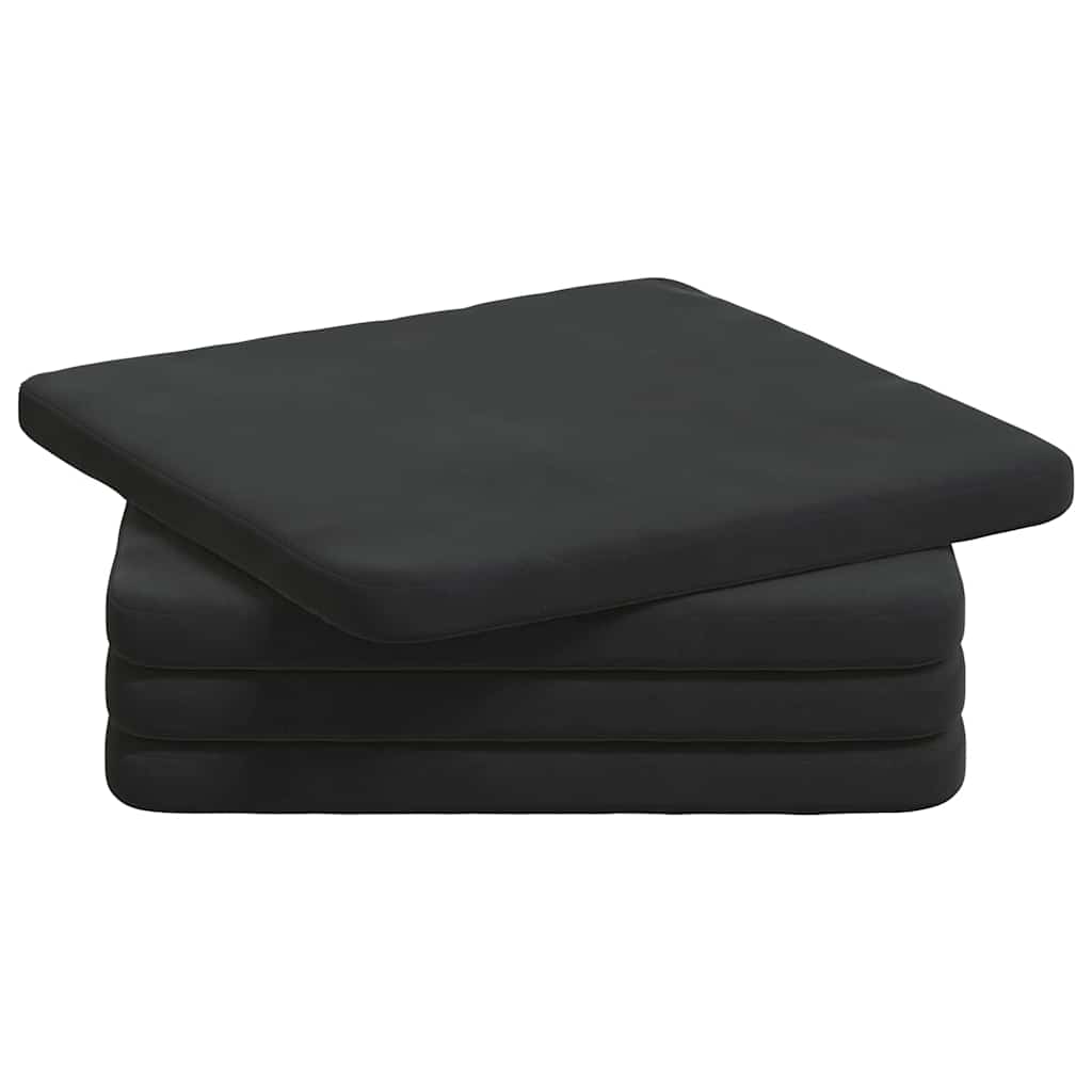 Μαξιλάρια καθισμάτων 4 pcs Μαύρο 40 x 40 x 3 cm Βελούδο