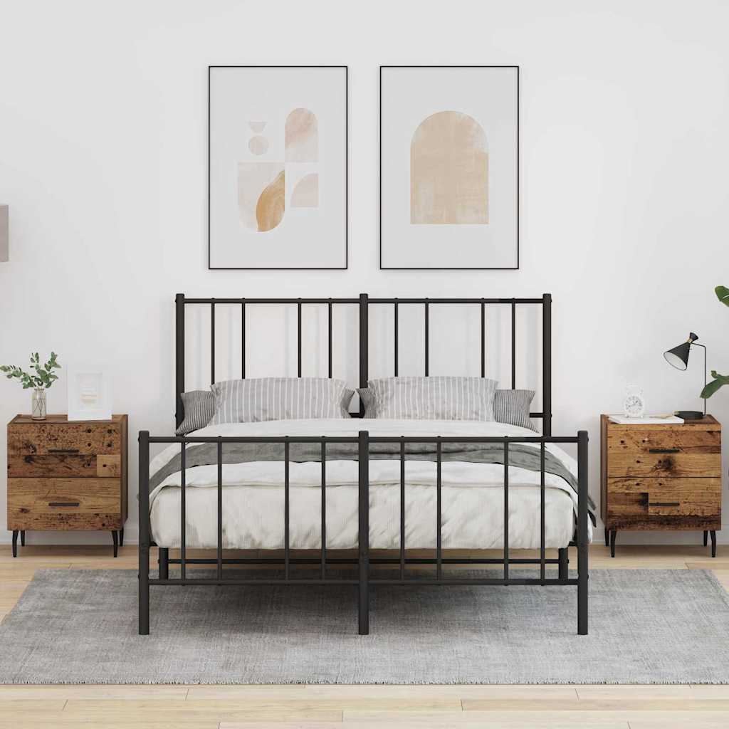 Κομοδίνο 2 pcs Παλιό ξύλο 40 x 35 x 47,5 εκ Επεξεργασμένο ξύλο