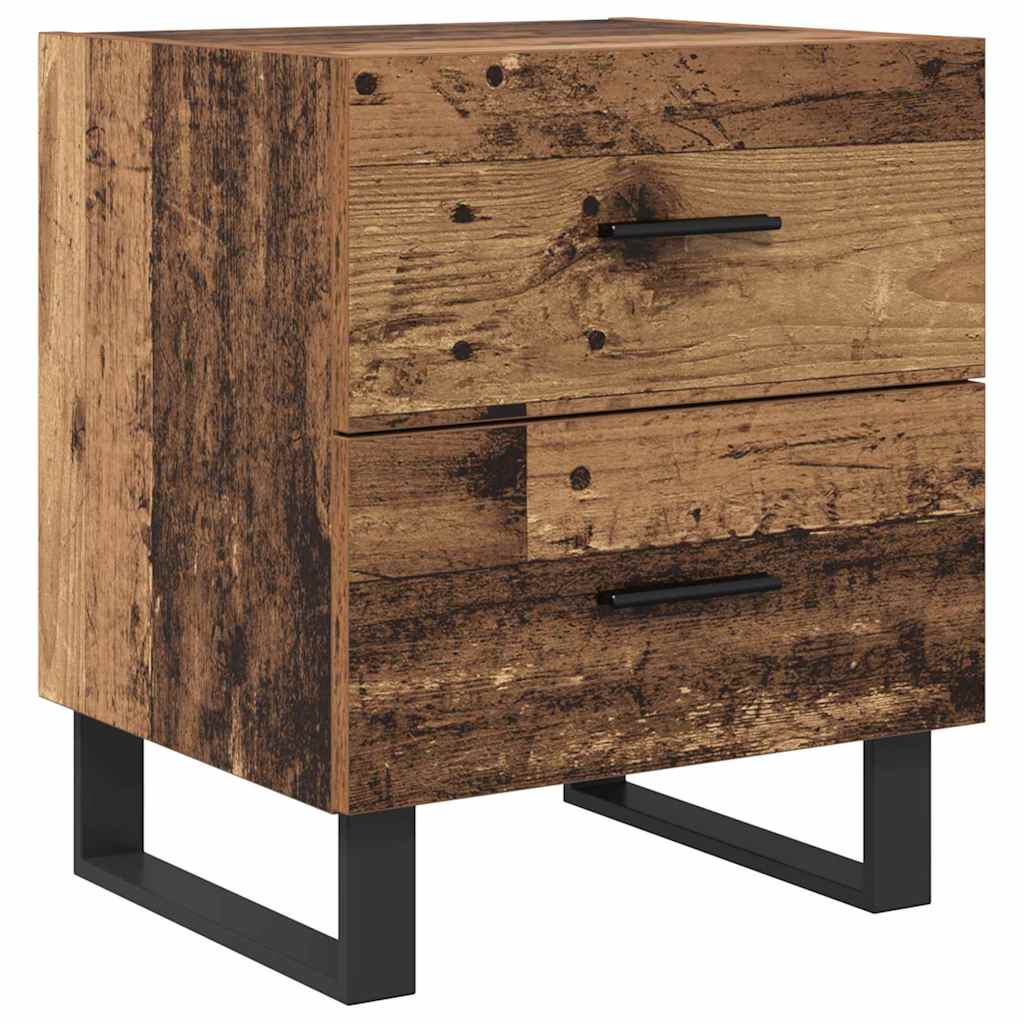 Κομοδίνο 2 pcs Παλιό ξύλο και μαύρο 40 x 35 x 47,5 εκ