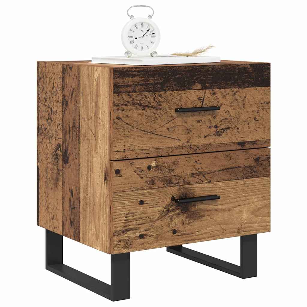 Κομοδίνο 2 pcs Παλιό ξύλο και μαύρο 40 x 35 x 47,5 εκ