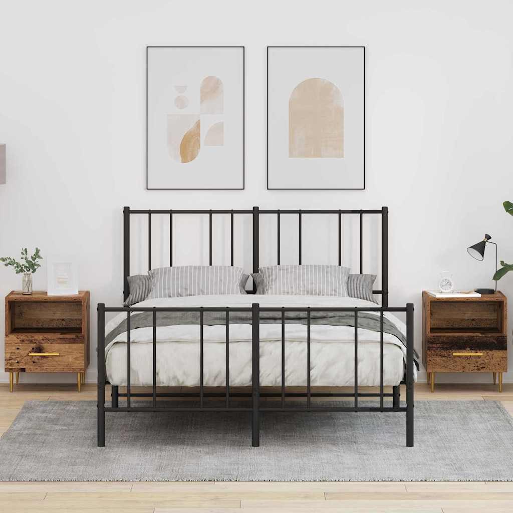 Κομοδίνο 2 pcs Παλιό ξύλο 40 x 35 x 47,5 εκ Επεξεργασμένο ξύλο