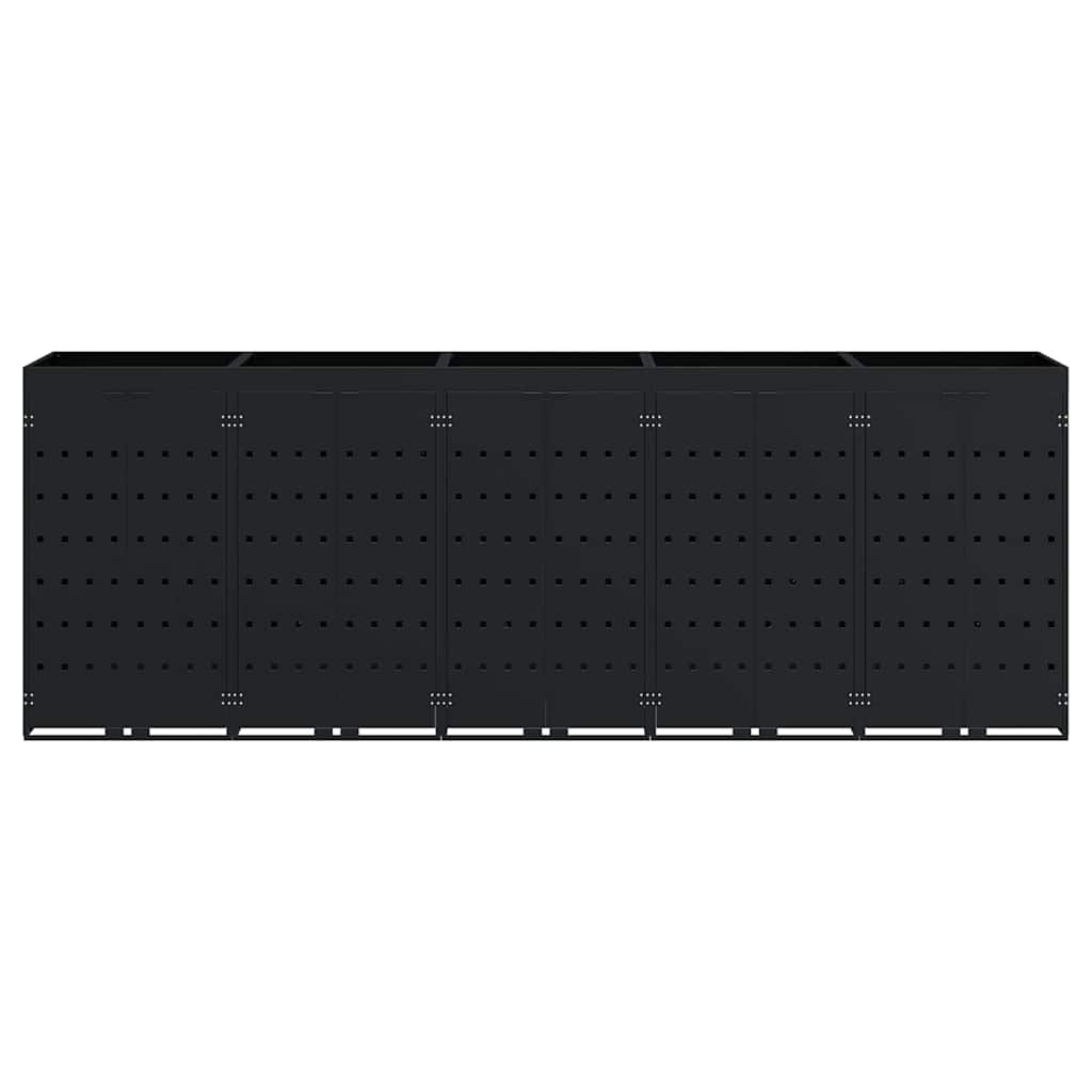 Αποθήκη τροχήλατου κάδου για 5 κάδους Μαύρο