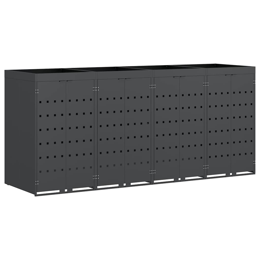 Αποθήκη τροχήλατου κάδου για 4 κάδους Ανθρακί