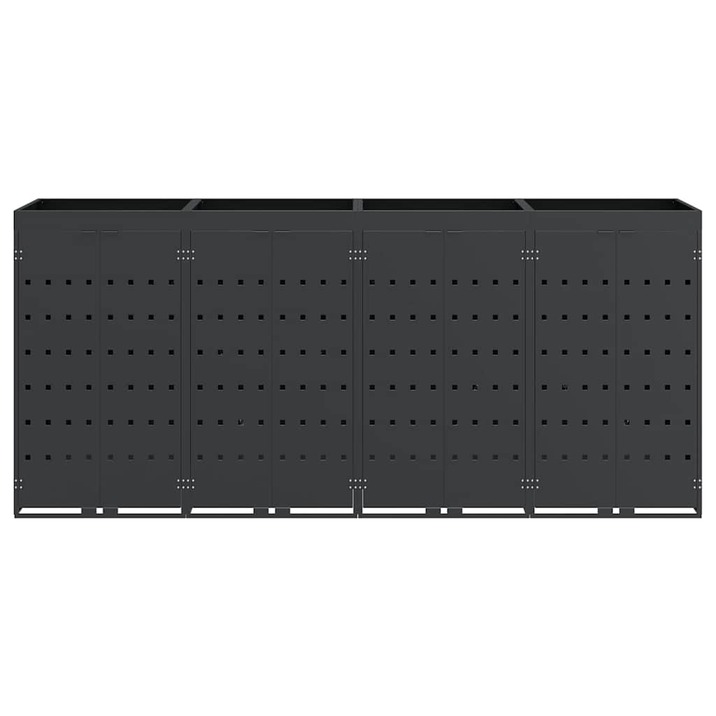 Αποθήκη τροχήλατου κάδου για 4 κάδους Ανθρακί