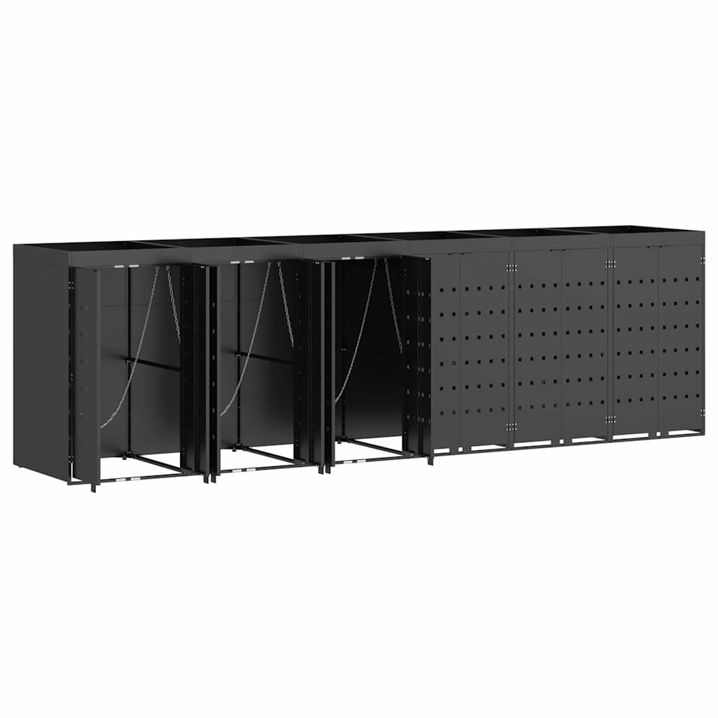 Αποθήκη τροχήλατου κάδου για 6 κάδους Ανθρακί