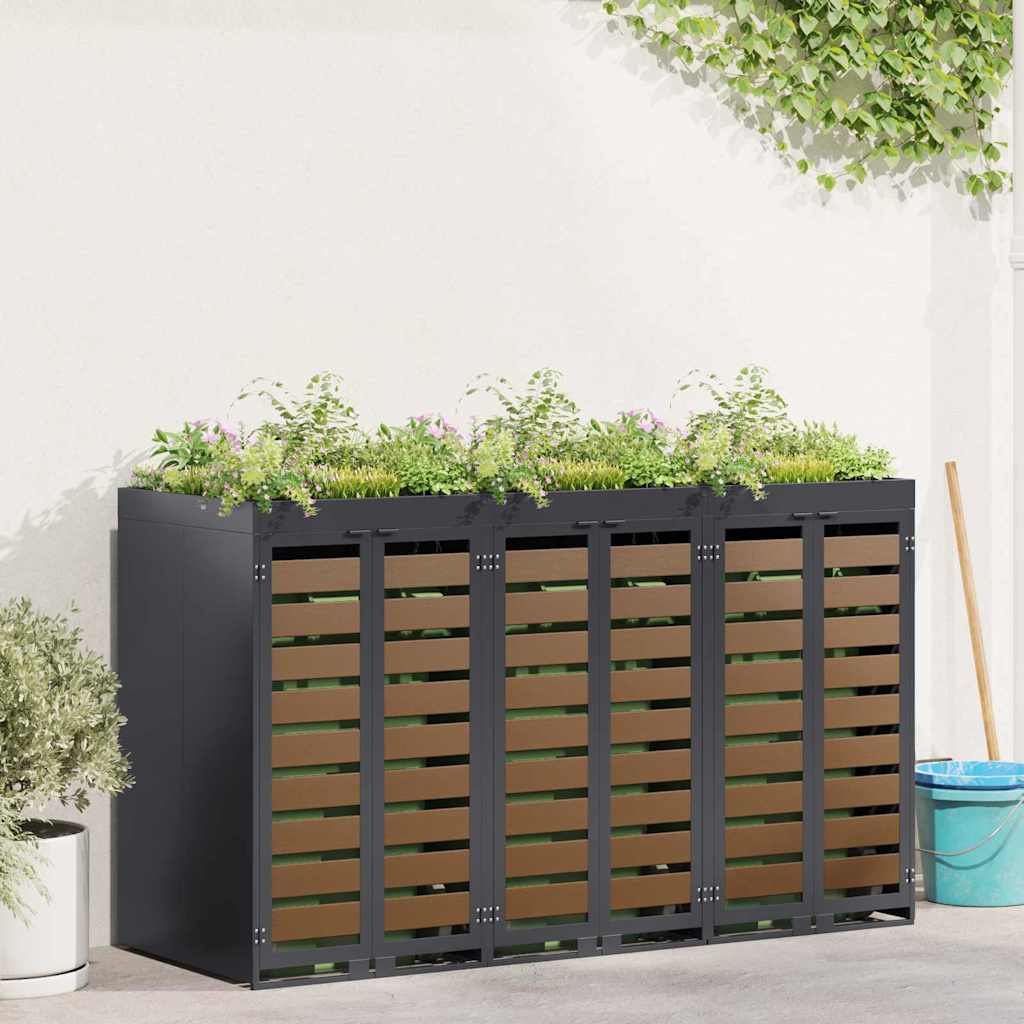 Αποθήκη τροχήλατου κάδου για 3 κάδους 340 x 77.5 x 115.5 εκ - Pakobazaar