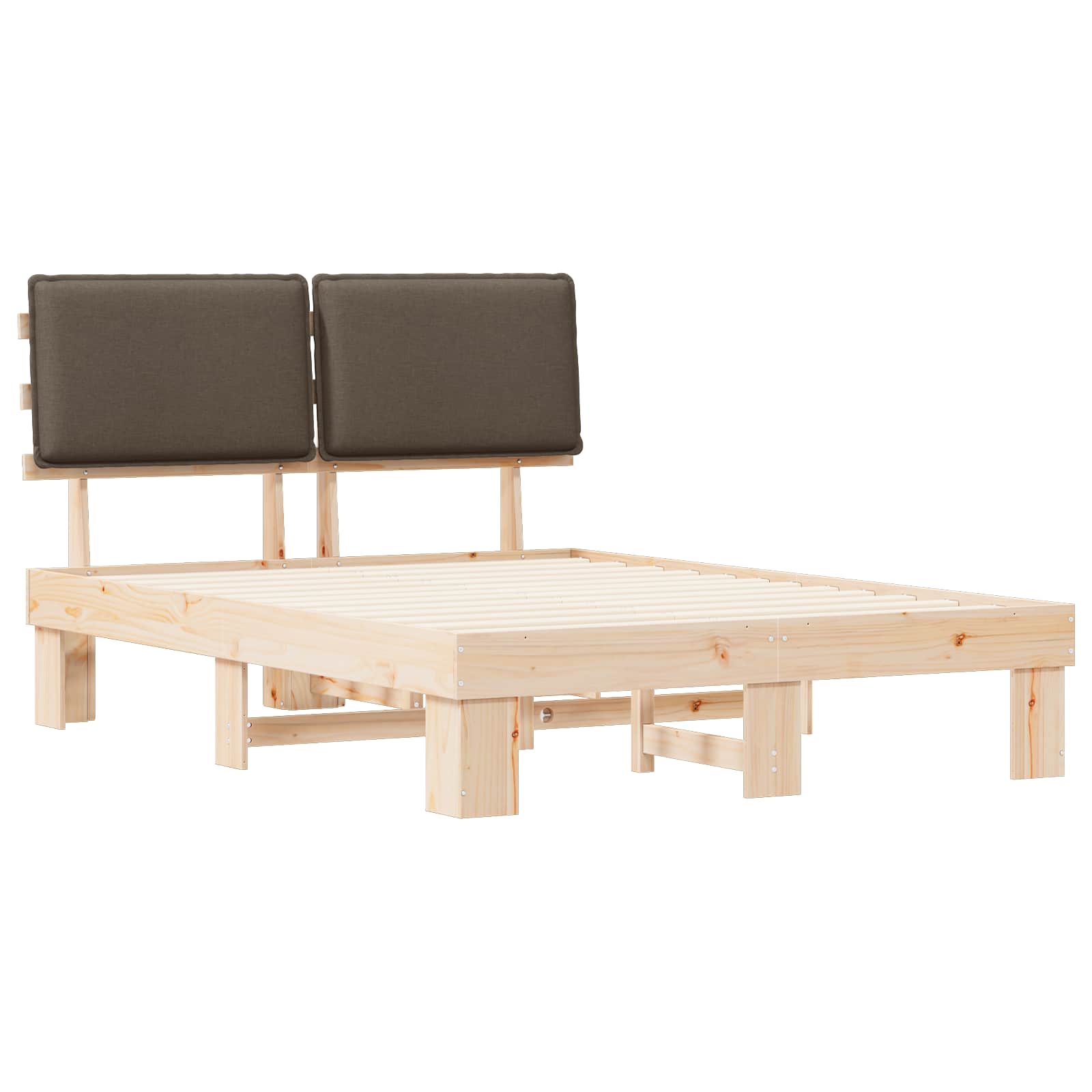 Σκελετός Κρεβατιού με Επενδεδυμένο Κεφαλάρι Taupe 160 x 200 cm