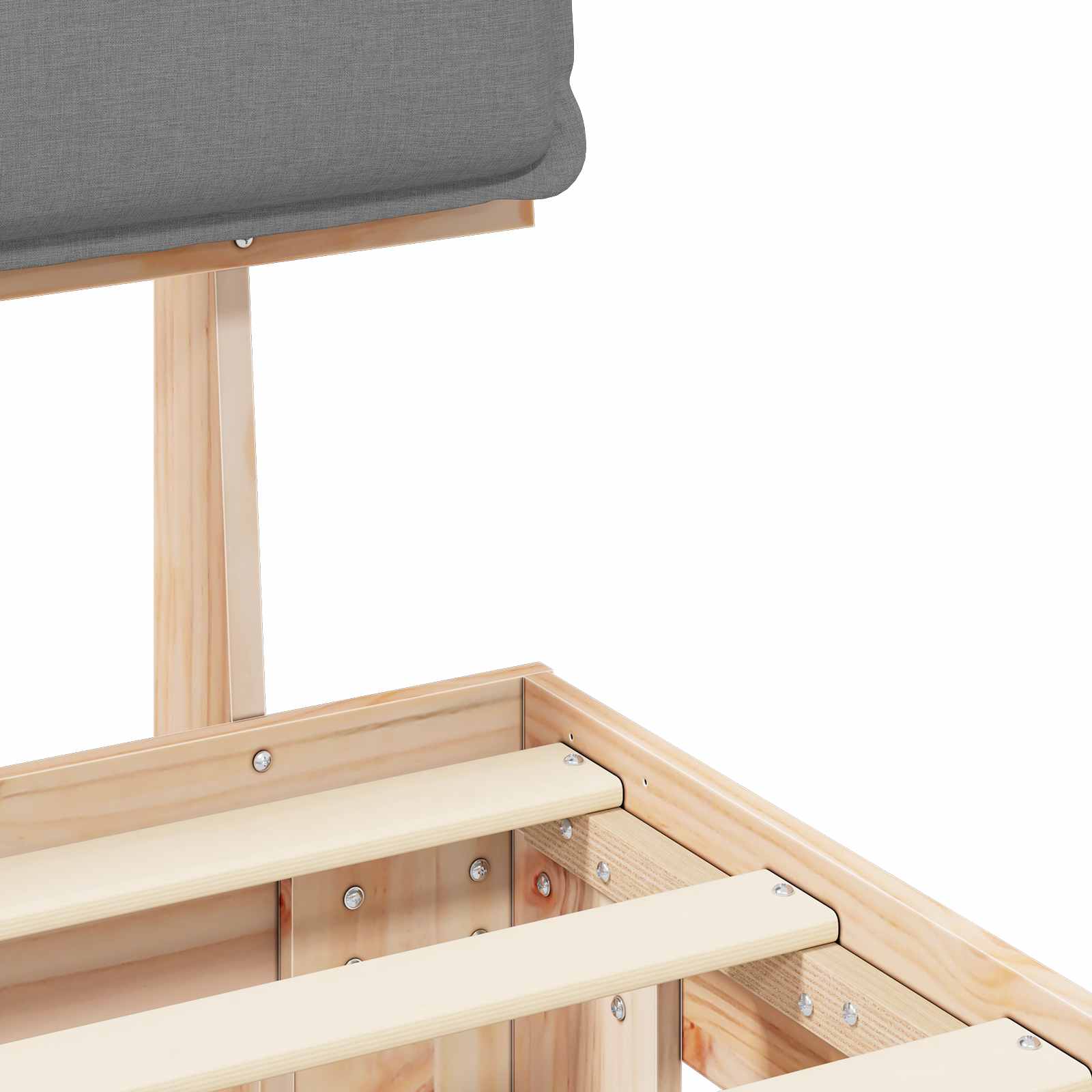 Σκελετός Κρεβατιού με Επενδεδυμένο Κεφαλάρι Ανοιχτό γκρι