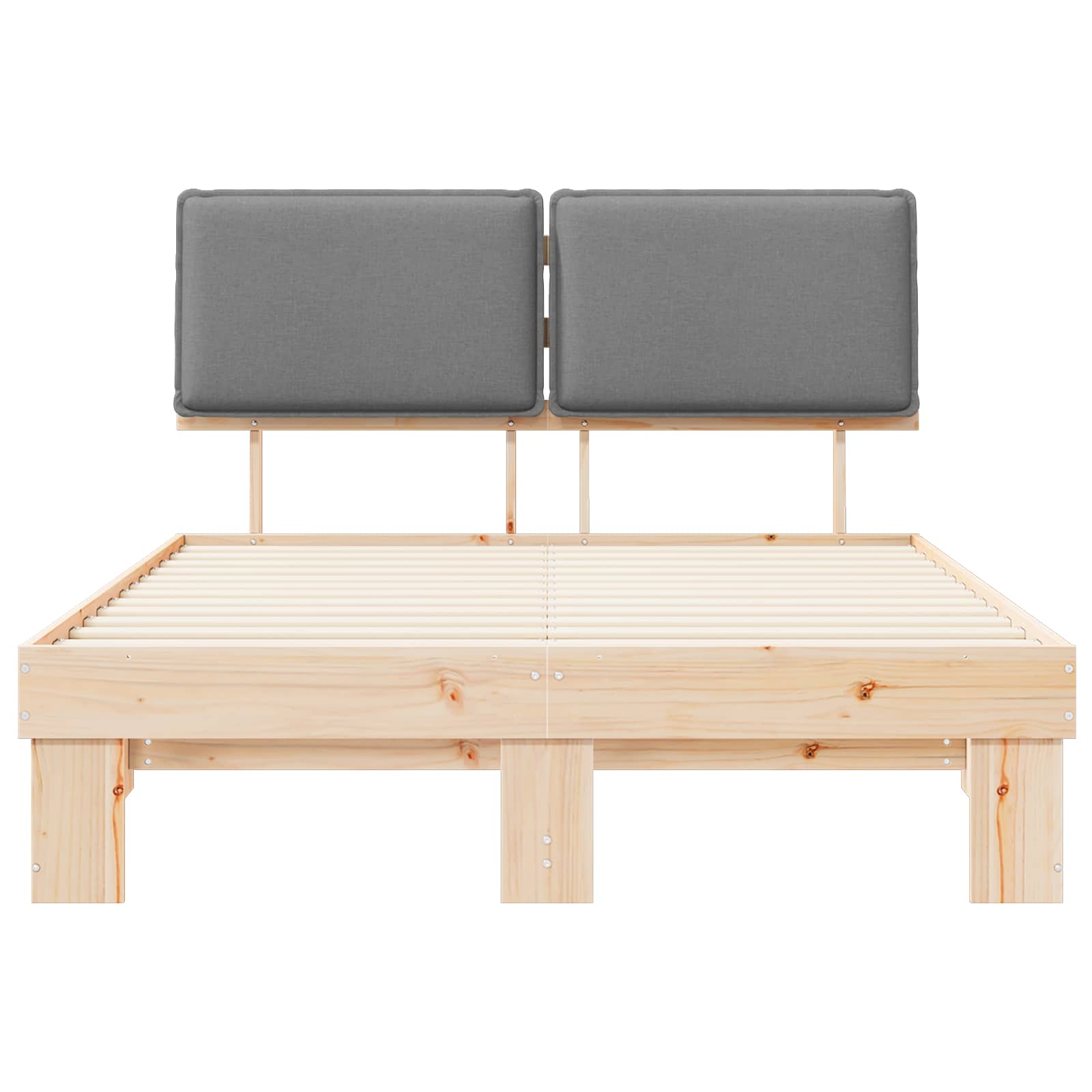 Σκελετός Κρεβατιού με Επενδεδυμένο Κεφαλάρι Ανοιχτό γκρι
