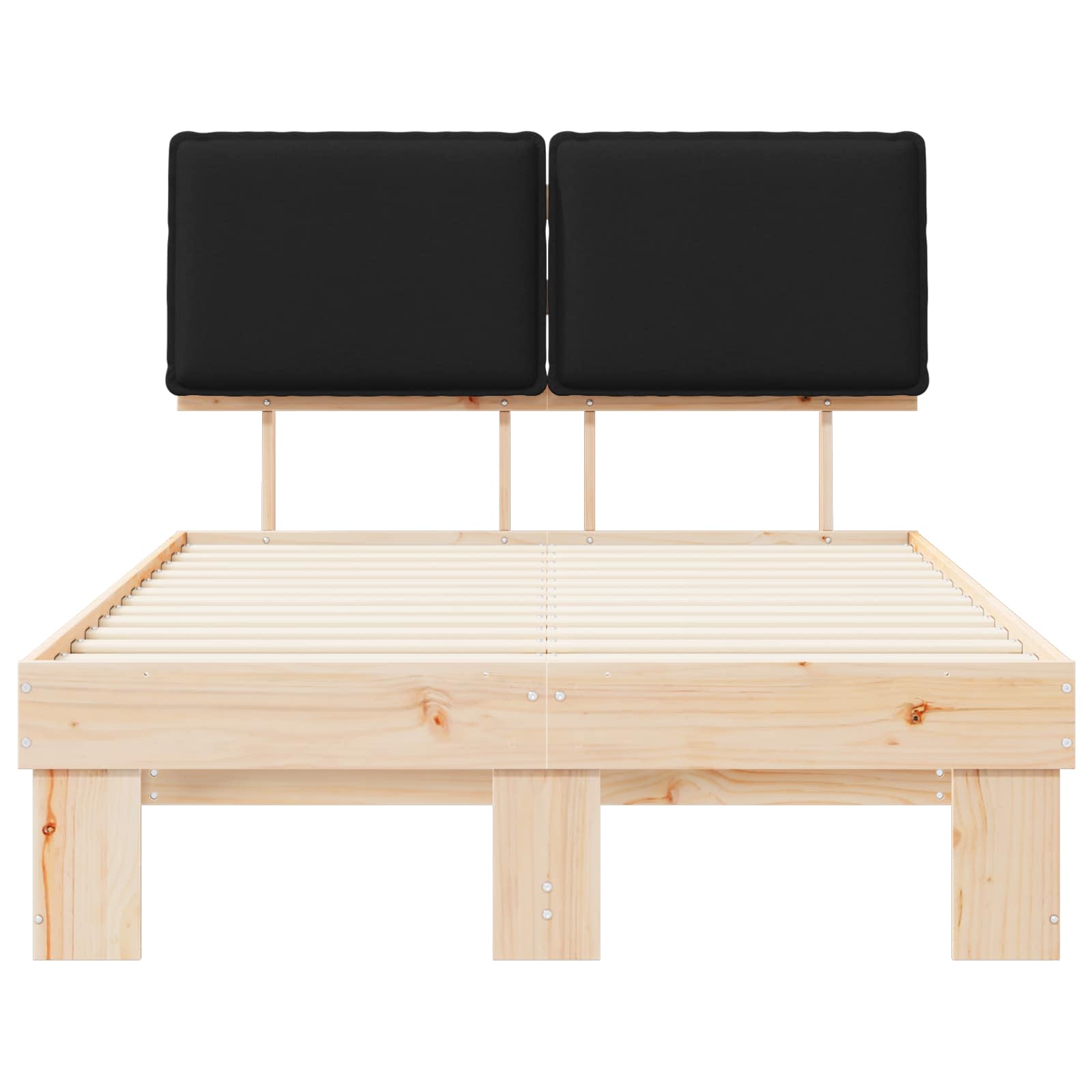 Σκελετός Κρεβατιού με Επενδεδυμένο Κεφαλάρι Μαύρο 120 x 200 cm