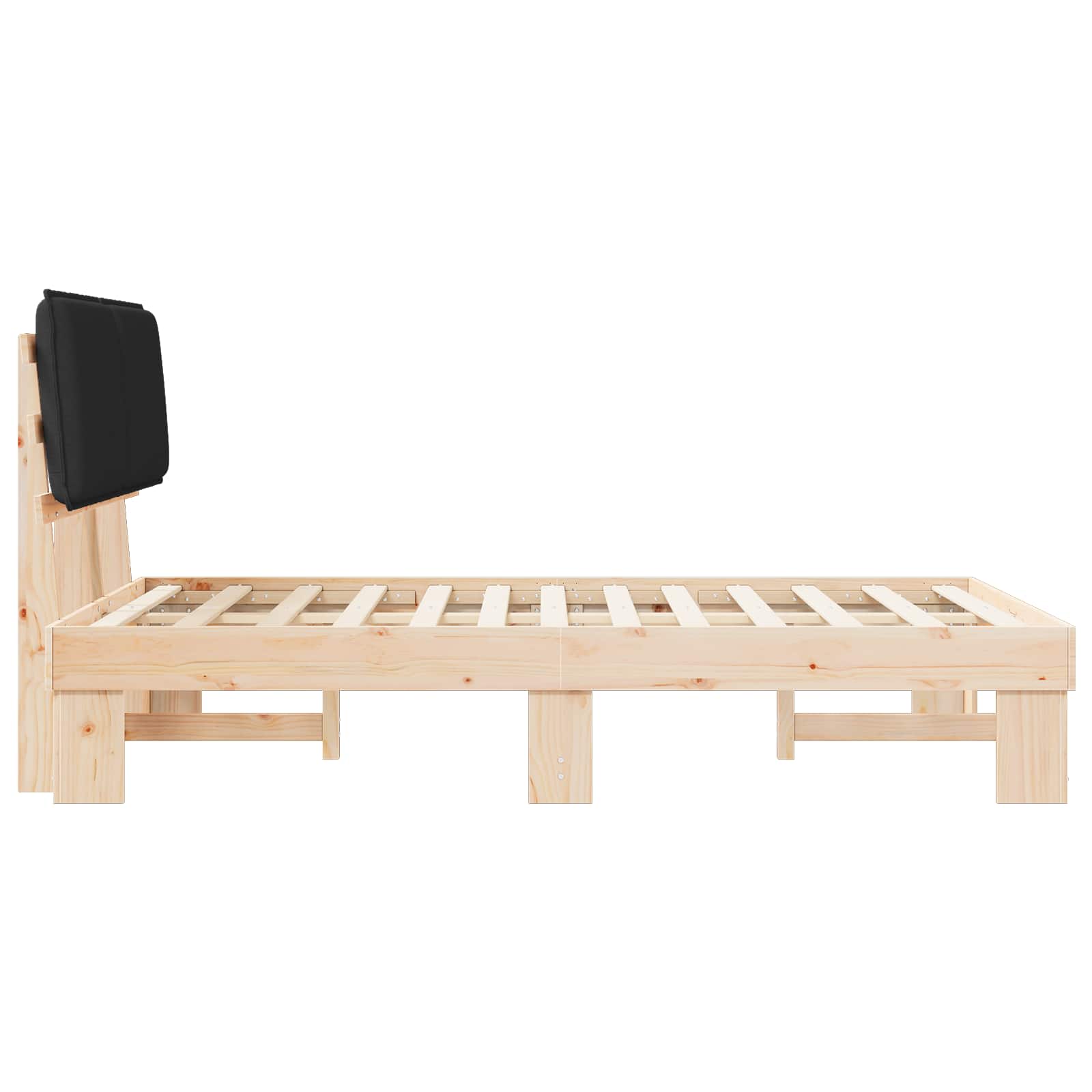 Σκελετός Κρεβατιού με Επενδεδυμένο Κεφαλάρι Μαύρο 120 x 200 cm