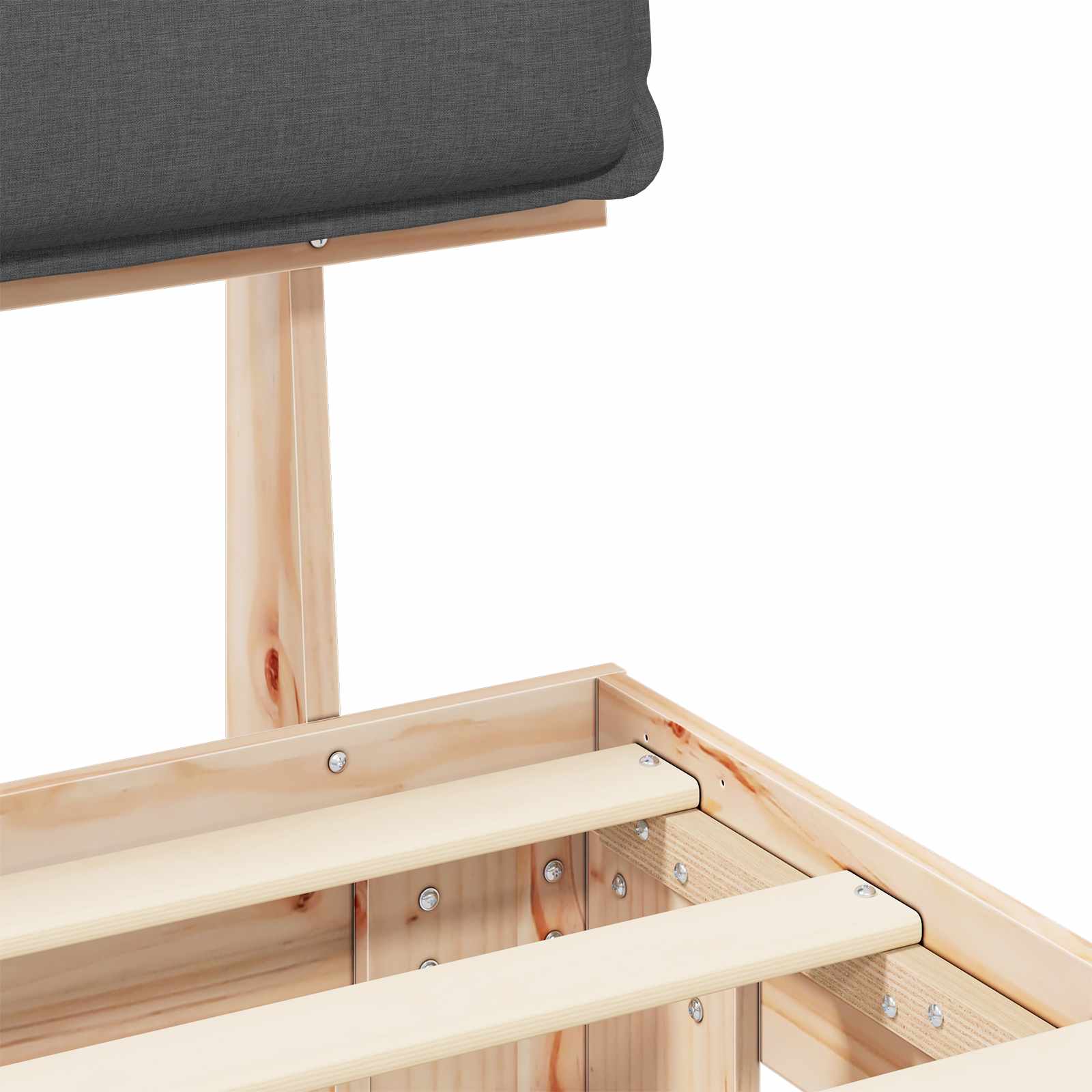 Σκελετός Κρεβατιού με Επενδεδυμένο Κεφαλάρι Σκούρο Γκρι