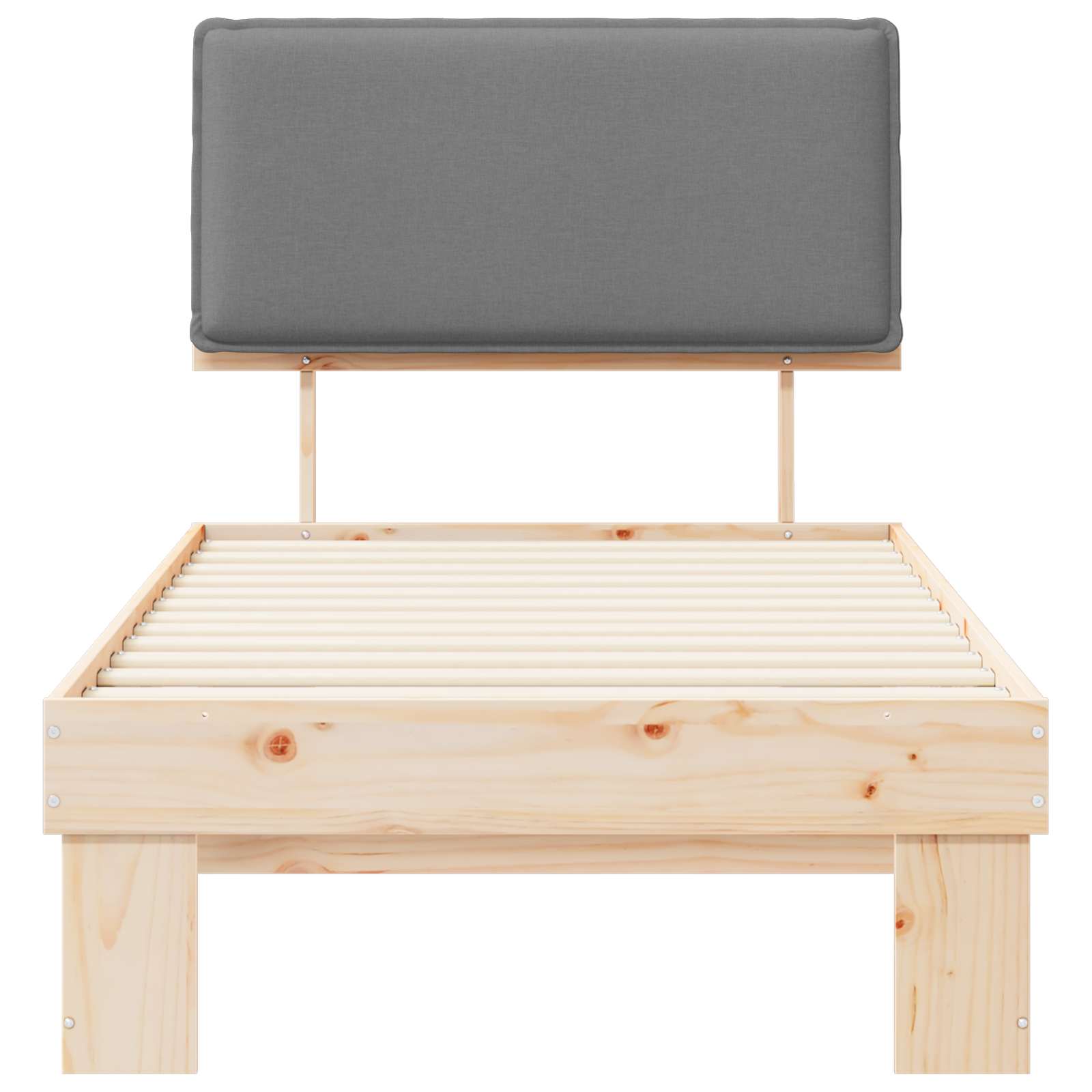 Σκελετός Κρεβατιού με Επενδεδυμένο Κεφαλάρι Ανοιχτό γκρι