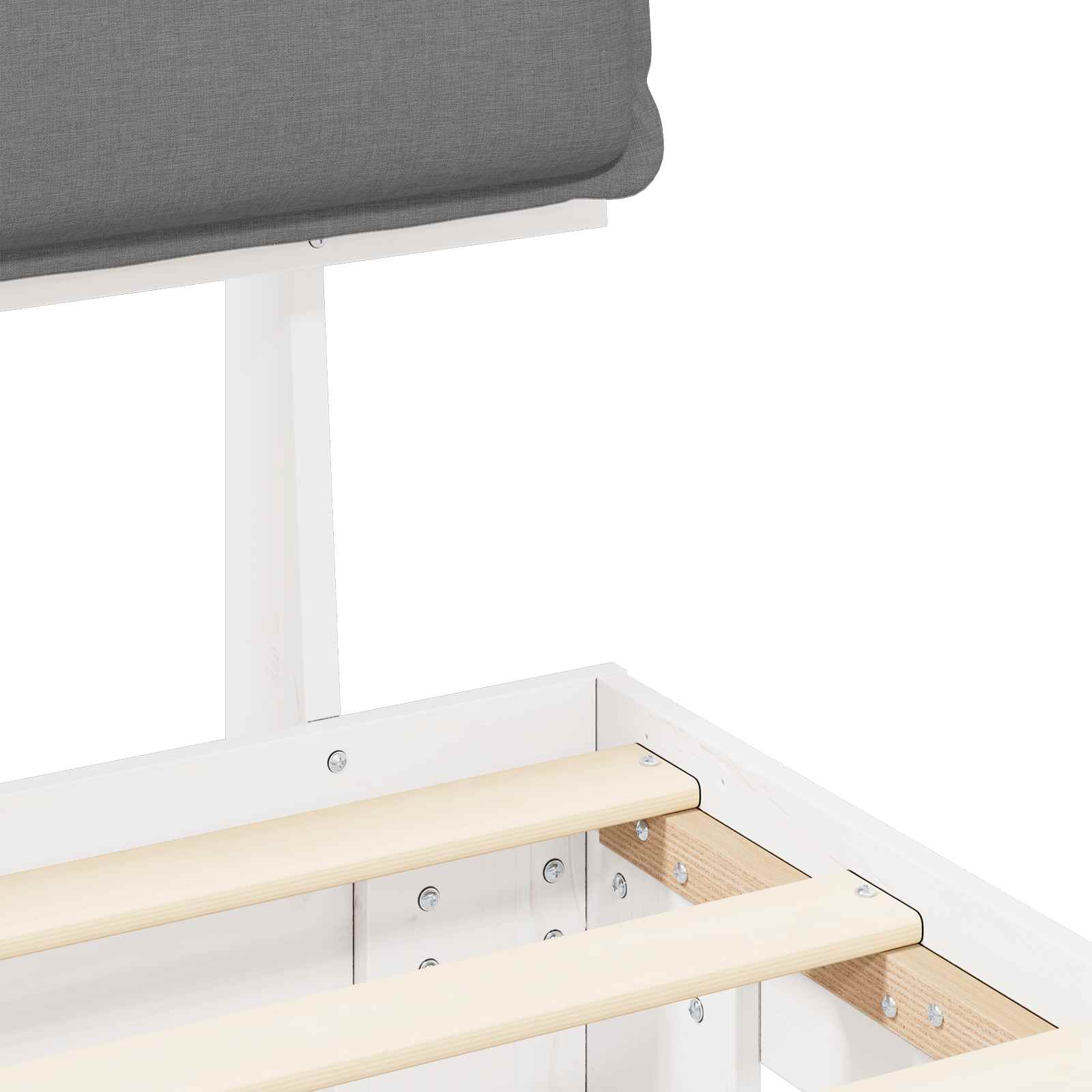 Σκελετός Κρεβατιού με Επενδεδυμένο Κεφαλάρι Ανοιχτό γκρι