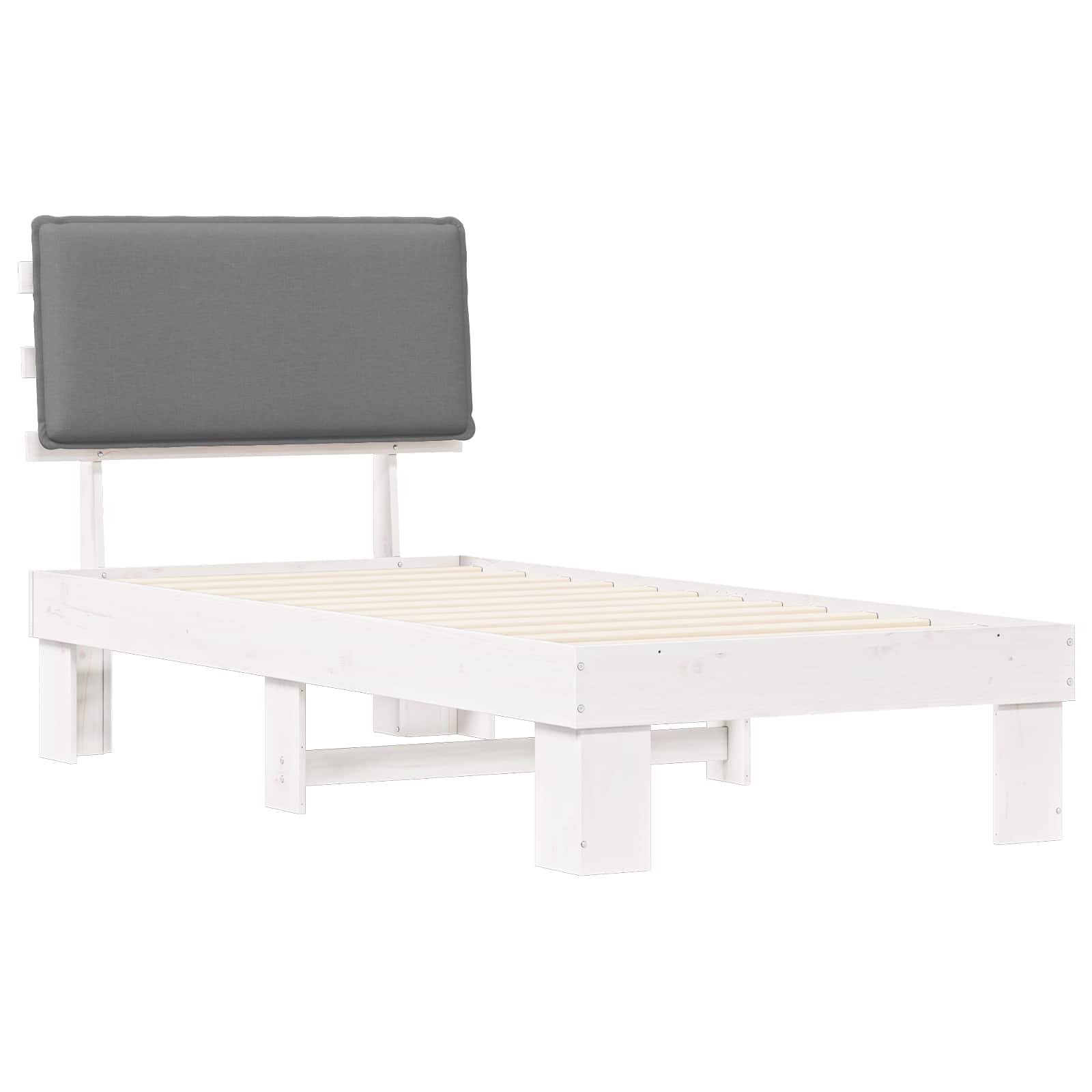 Σκελετός Κρεβατιού με Επενδεδυμένο Κεφαλάρι Ανοιχτό γκρι