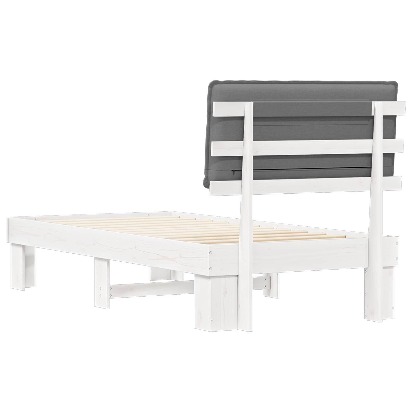 Σκελετός Κρεβατιού με Επενδεδυμένο Κεφαλάρι Ανοιχτό γκρι