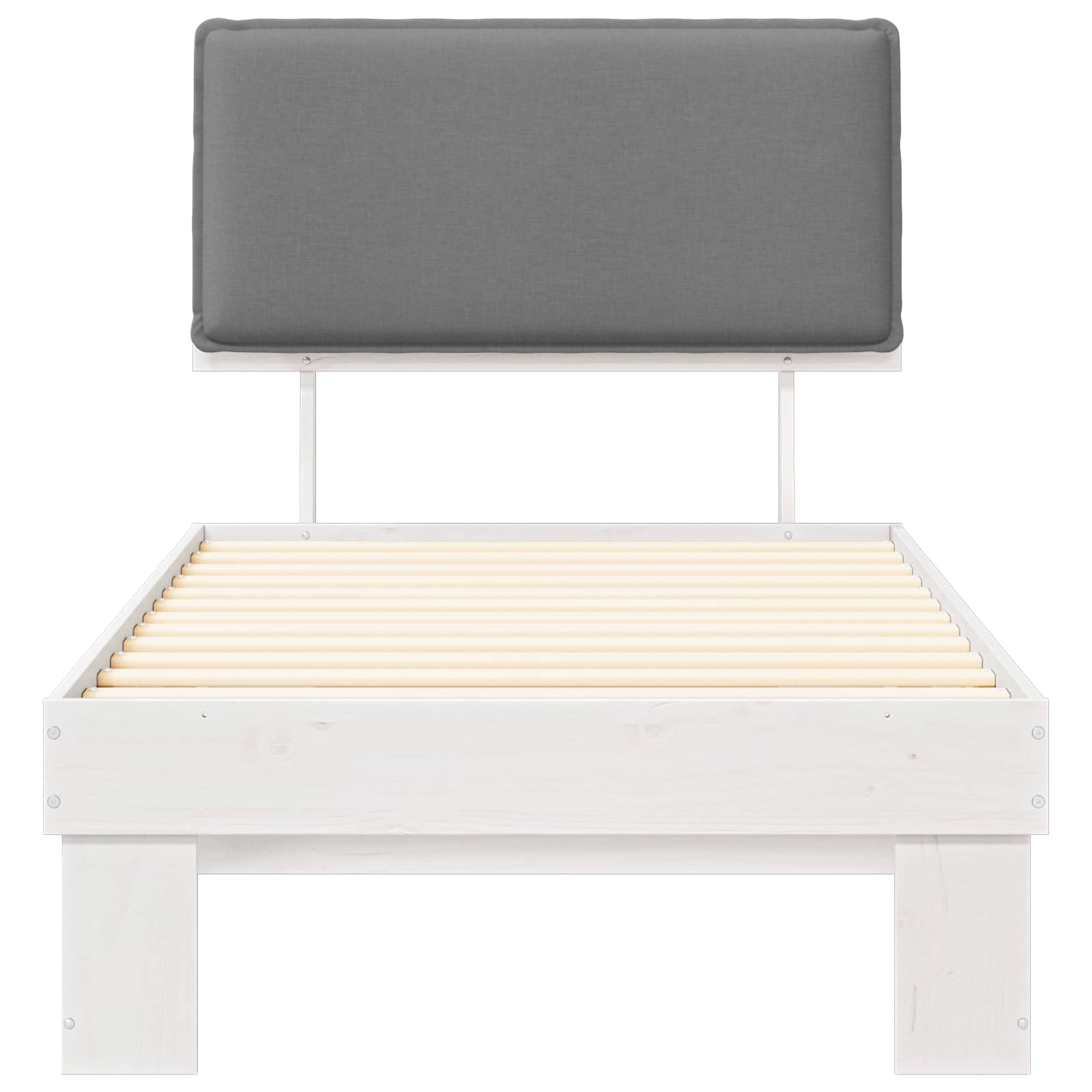 Σκελετός Κρεβατιού με Επενδεδυμένο Κεφαλάρι Ανοιχτό γκρι