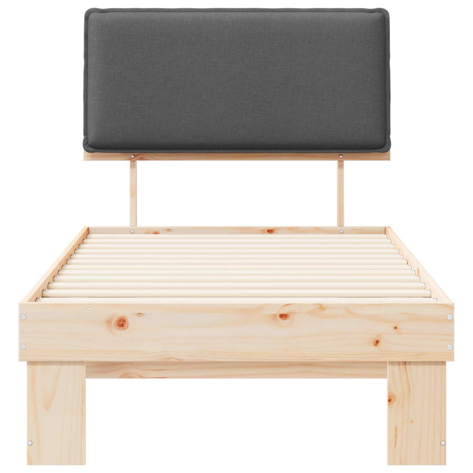 Σκελετός Κρεβατιού με Επενδεδυμένο Κεφαλάρι Σκούρο Γκρι