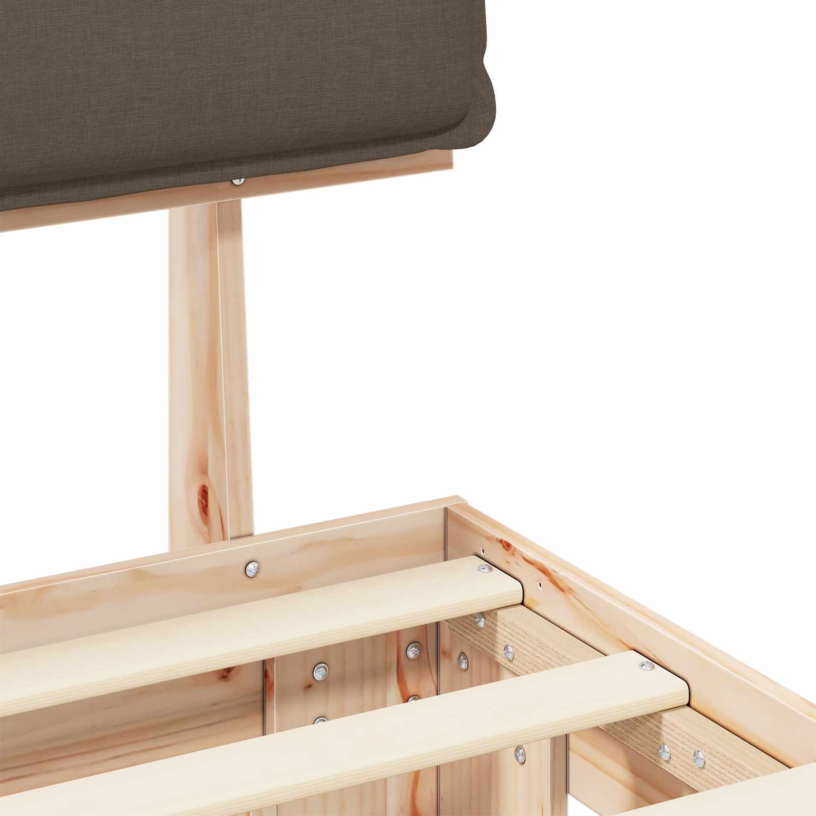 Σκελετός Κρεβατιού με Επενδεδυμένο Κεφαλάρι Taupe 75 x 190 cm