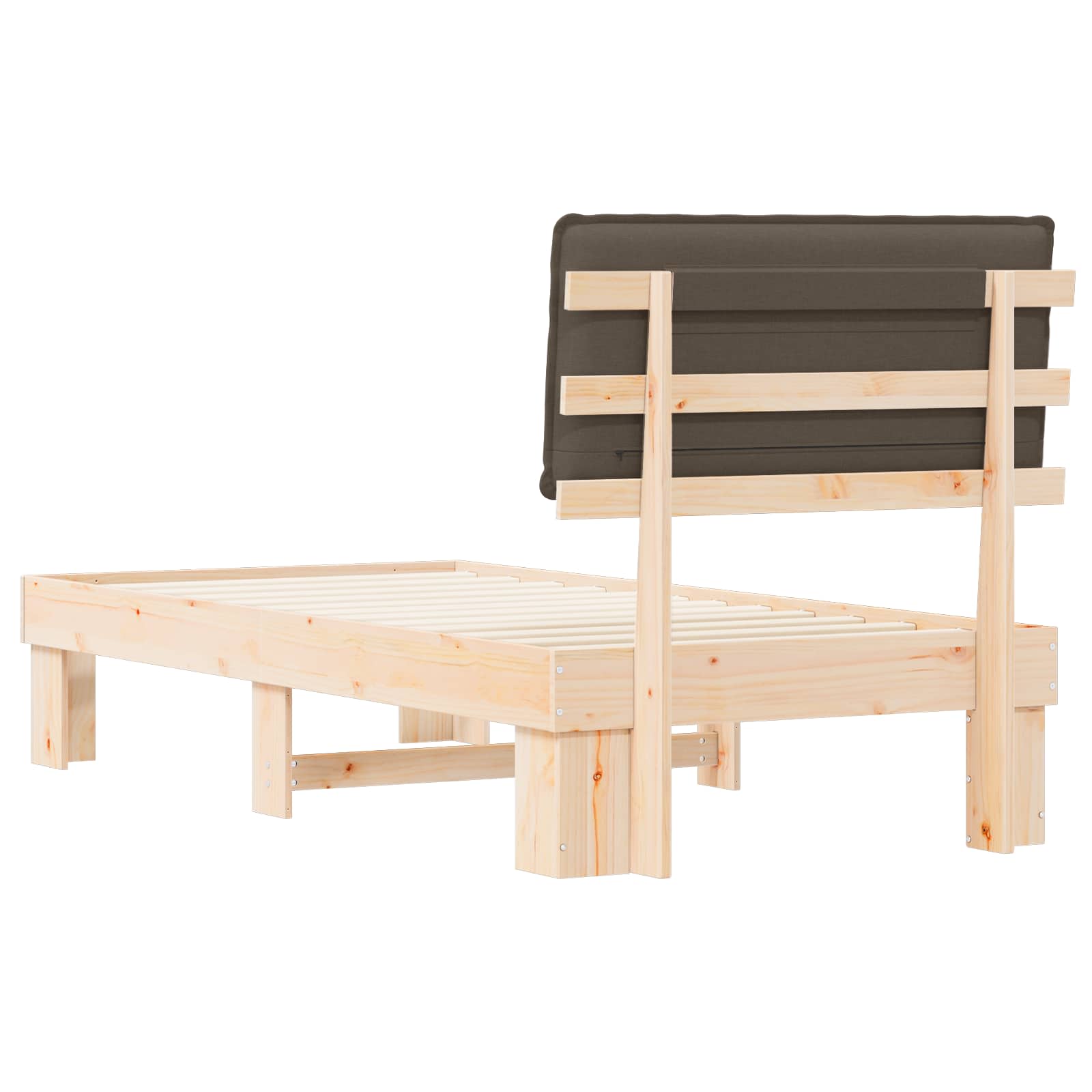 Σκελετός Κρεβατιού με Επενδεδυμένο Κεφαλάρι Taupe 75 x 190 cm