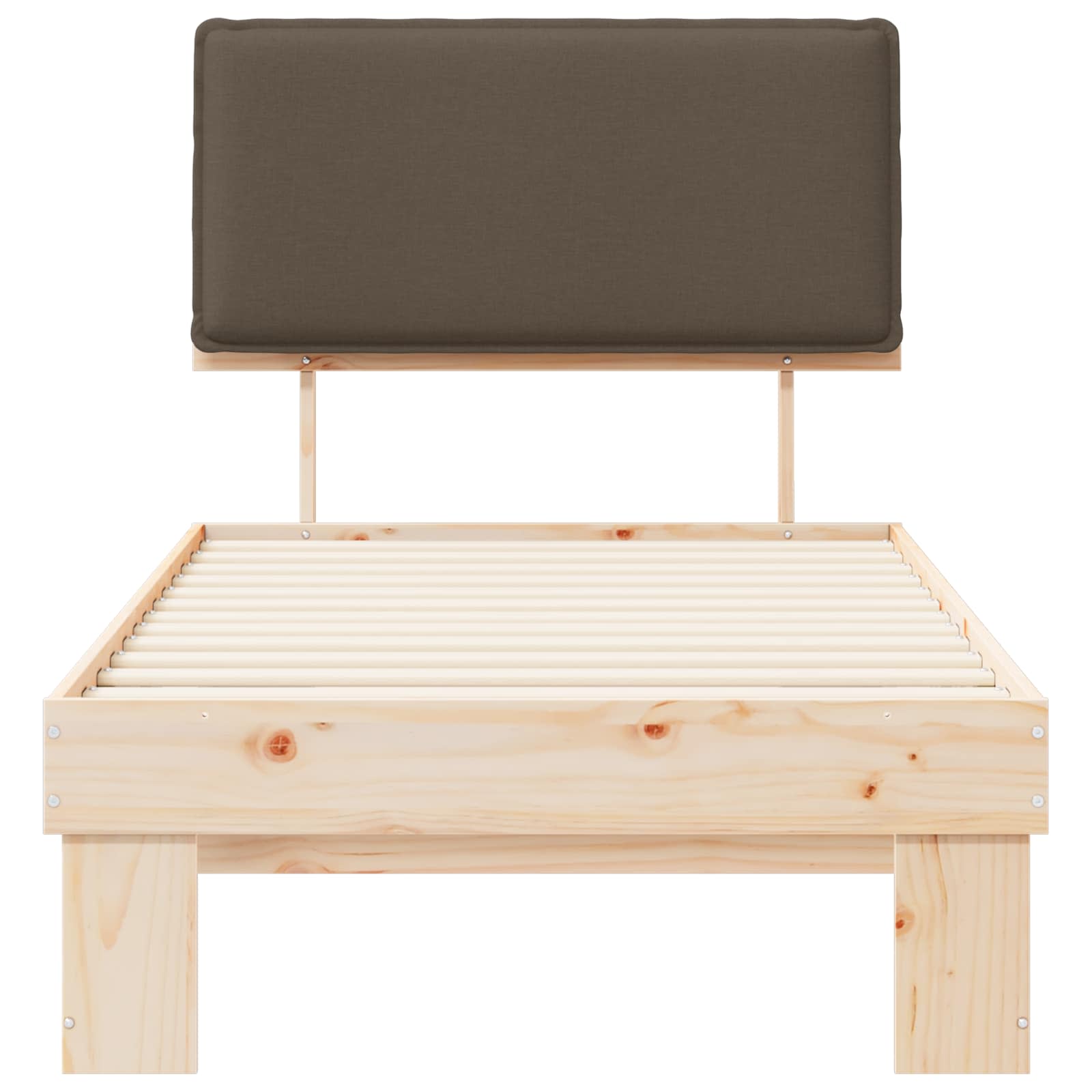 Σκελετός Κρεβατιού με Επενδεδυμένο Κεφαλάρι Taupe 75 x 190 cm