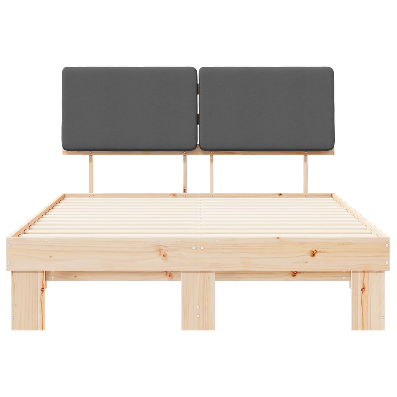 Σκελετός Κρεβατιού με Επενδεδυμένο Κεφαλάρι Σκούρο Γκρι