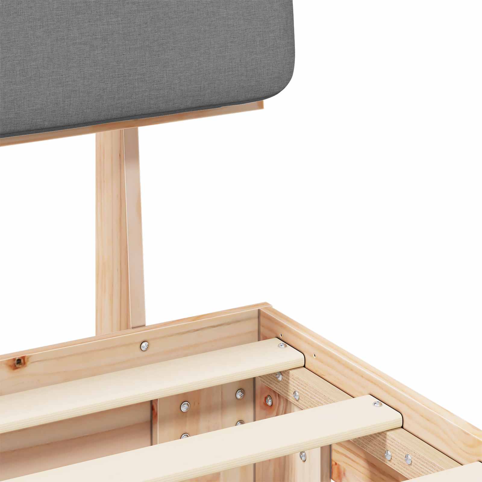 Σκελετός Κρεβατιού με Επενδεδυμένο Κεφαλάρι Ανοιχτό γκρι