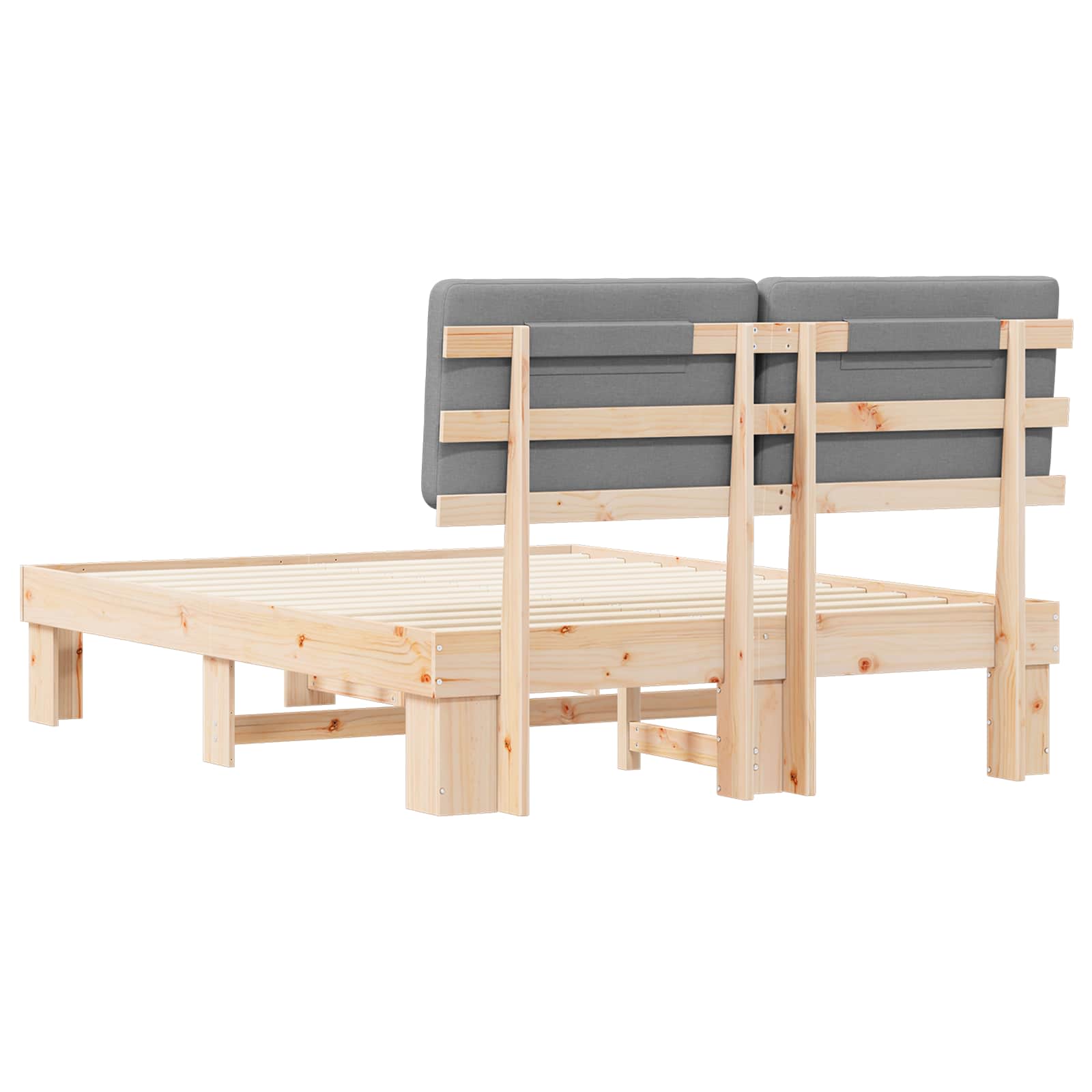 Σκελετός Κρεβατιού με Επενδεδυμένο Κεφαλάρι Ανοιχτό γκρι