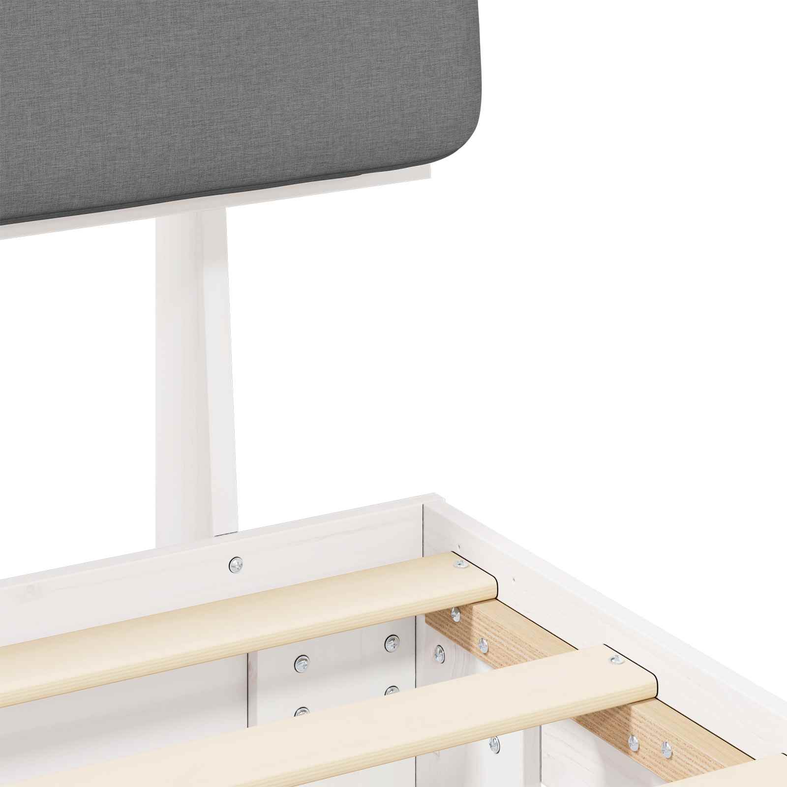 Σκελετός Κρεβατιού με Επενδεδυμένο Κεφαλάρι Ανοιχτό γκρι