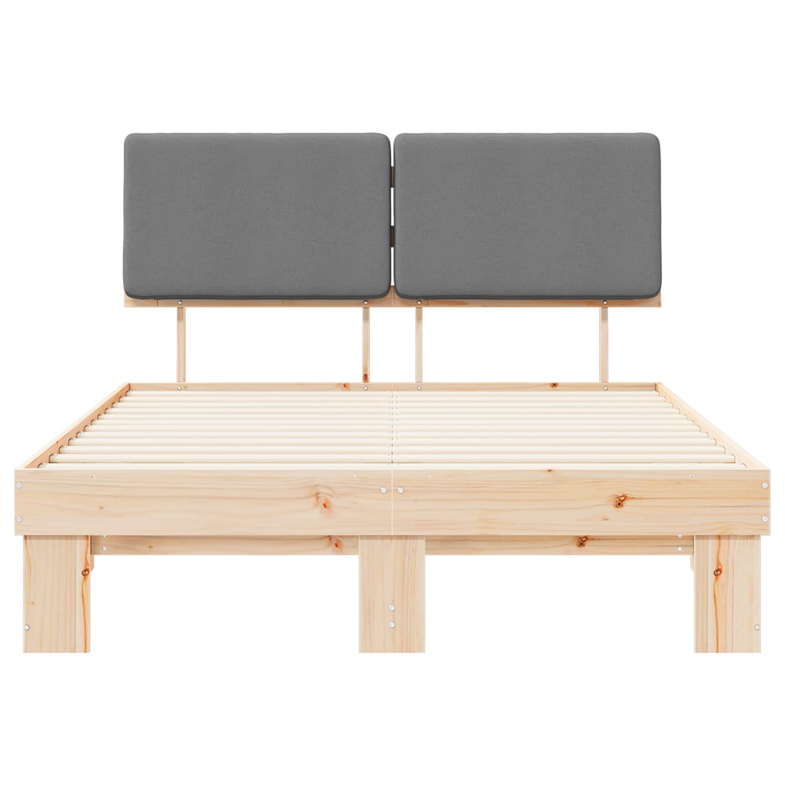 Σκελετός Κρεβατιού με Επενδεδυμένο Κεφαλάρι Ανοιχτό γκρι