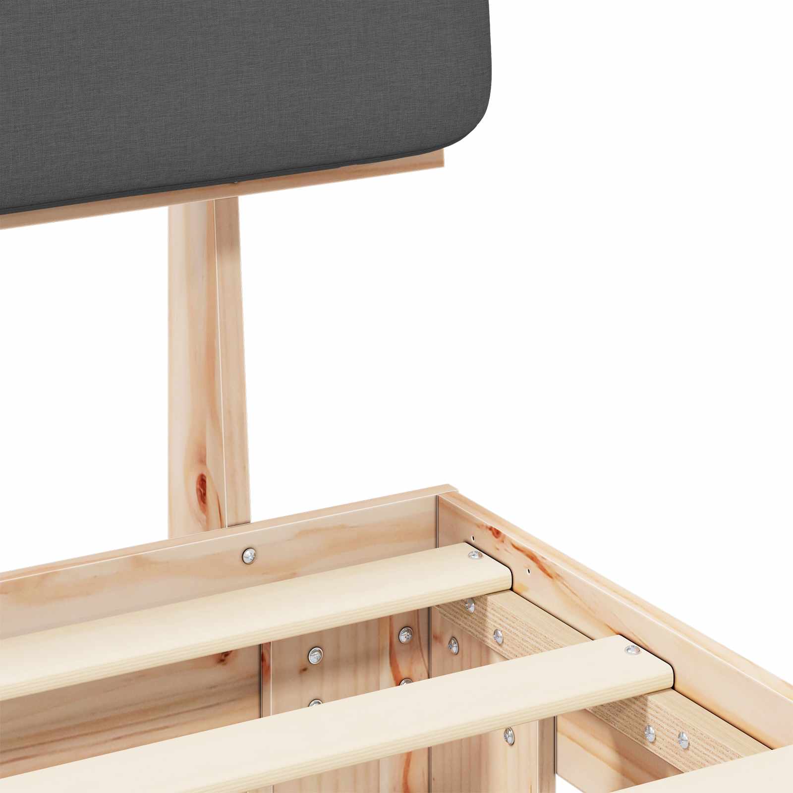 Σκελετός Κρεβατιού με Επενδεδυμένο Κεφαλάρι Σκούρο Γκρι