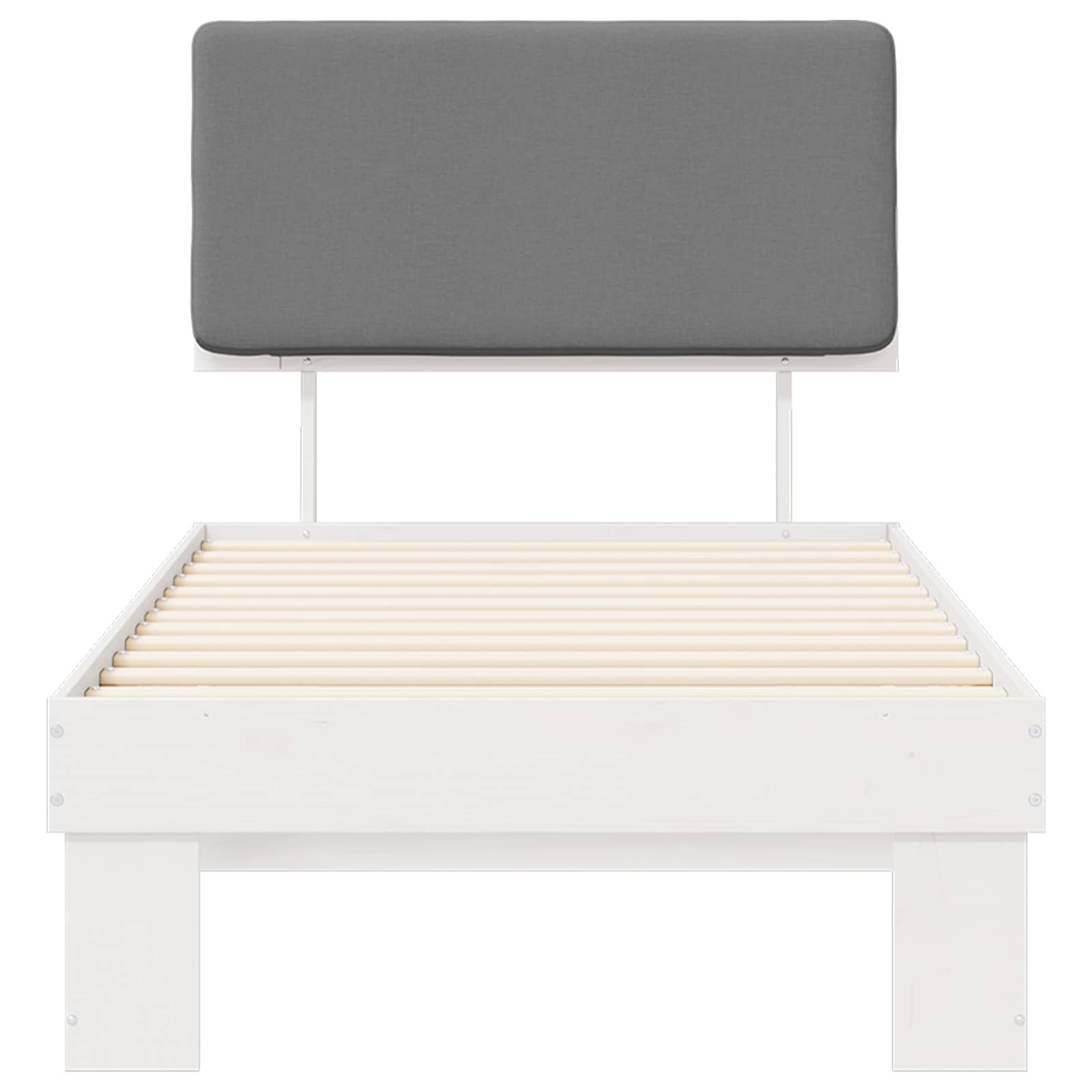 Σκελετός Κρεβατιού με Επενδεδυμένο Κεφαλάρι Ανοιχτό γκρι