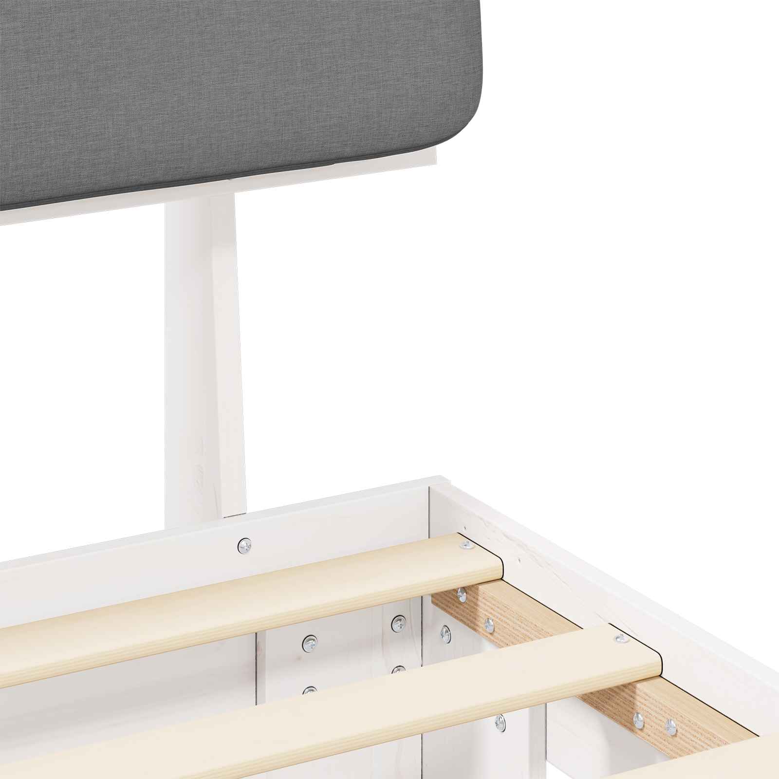 Σκελετός Κρεβατιού με Επενδεδυμένο Κεφαλάρι Ανοιχτό γκρι