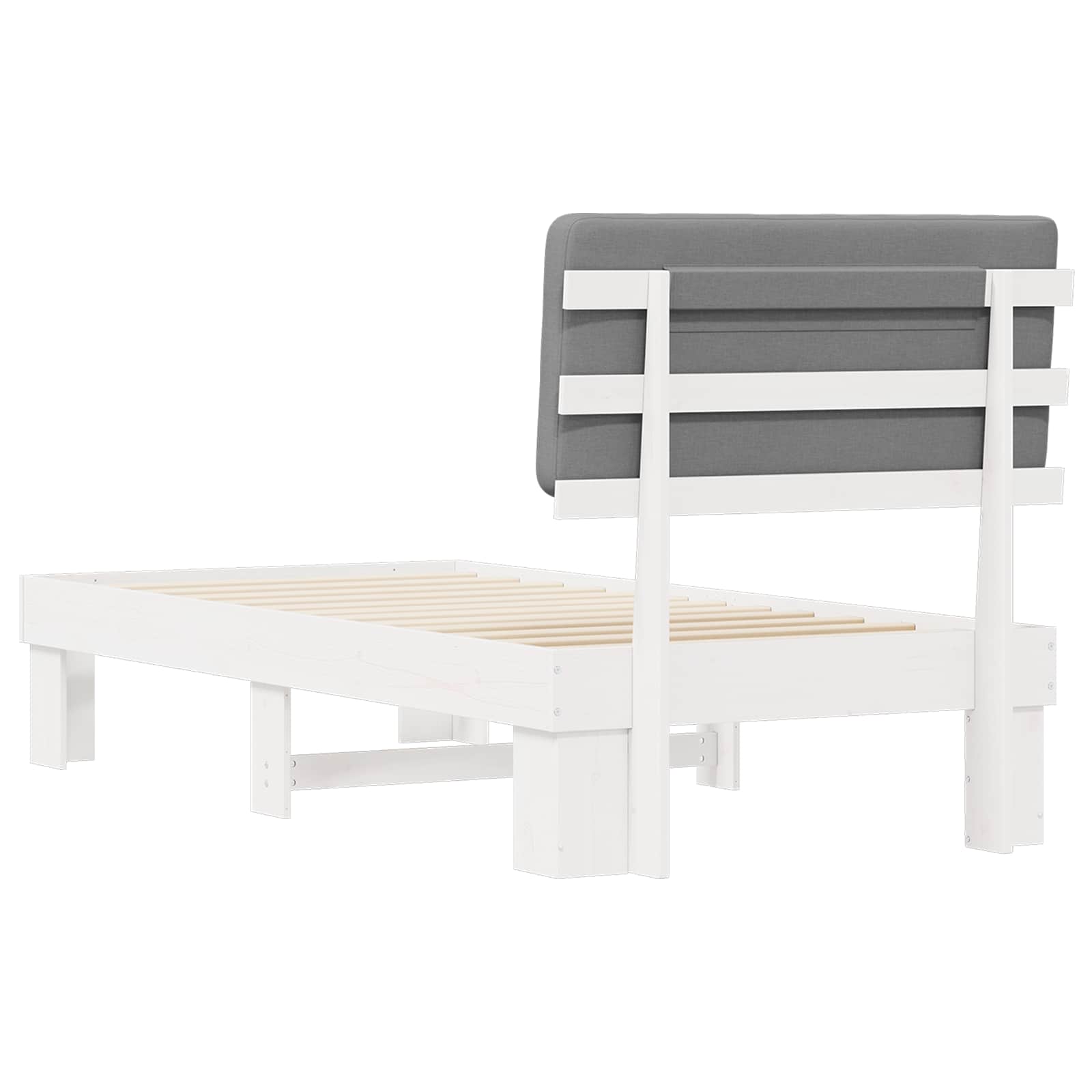 Σκελετός Κρεβατιού με Επενδεδυμένο Κεφαλάρι Ανοιχτό γκρι