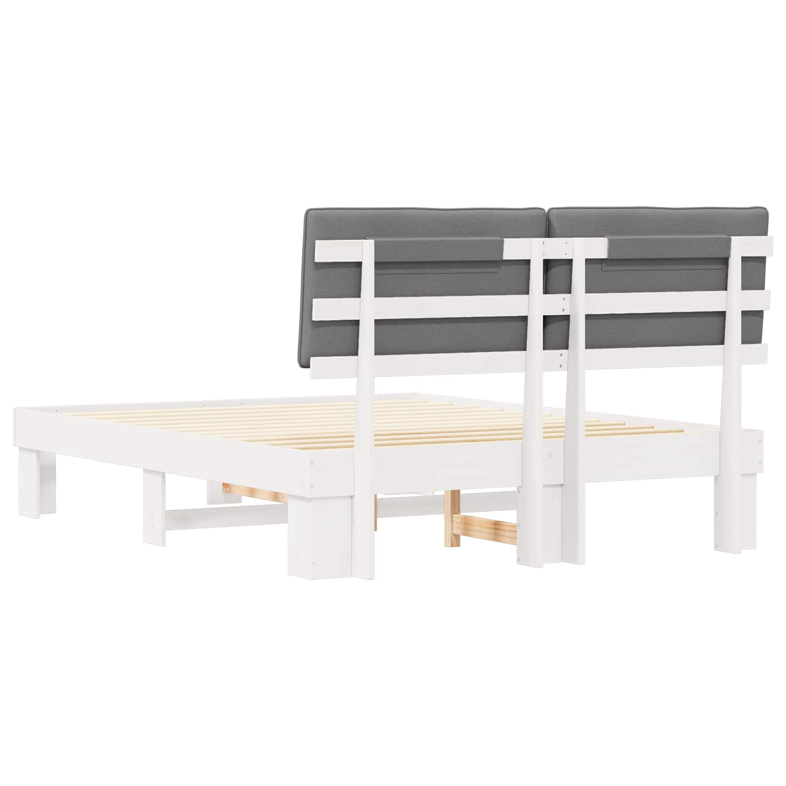 Σκελετός Κρεβατιού με Επενδεδυμένο Κεφαλάρι Ανοιχτό γκρι