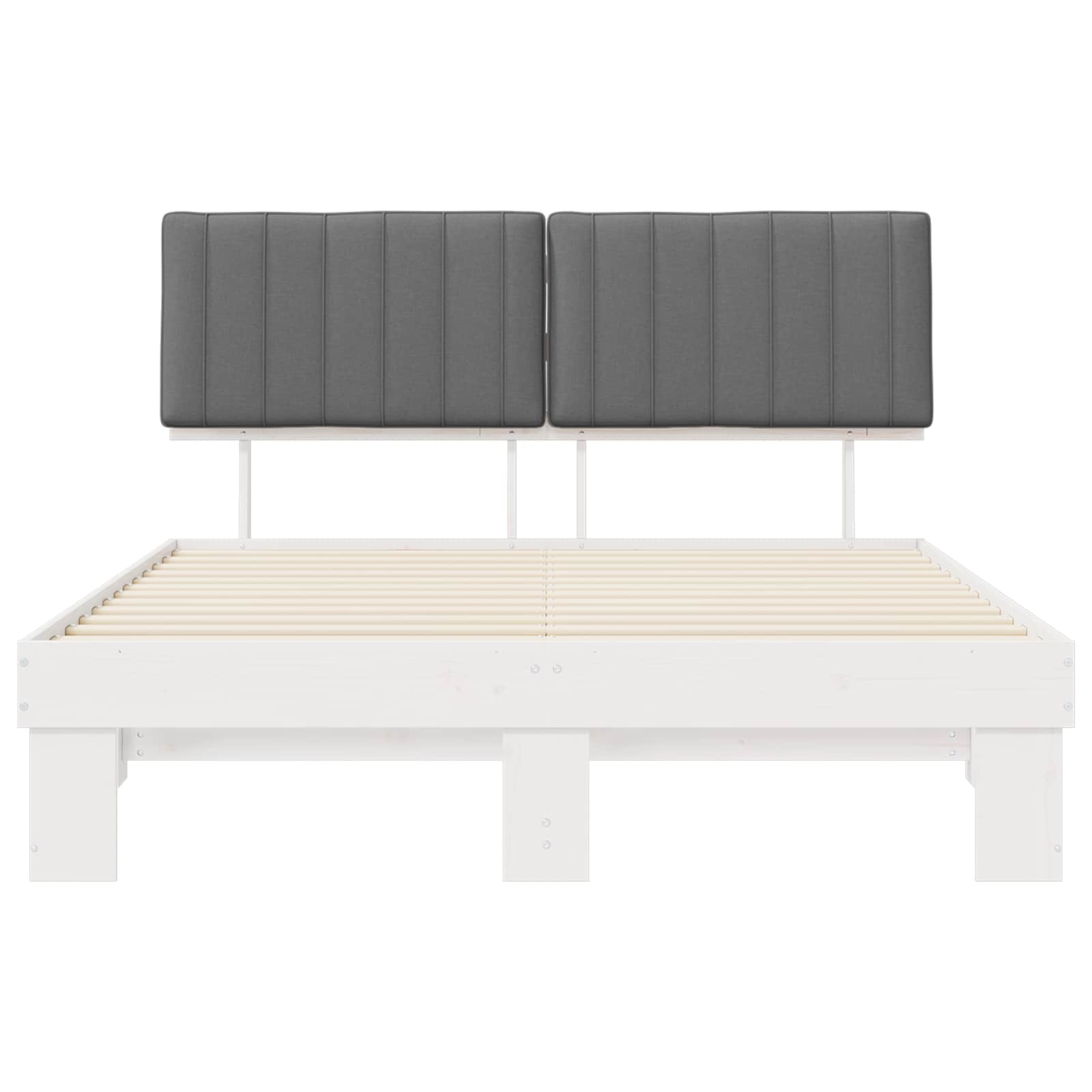 Σκελετός Κρεβατιού με Επενδεδυμένο Κεφαλάρι Ανοιχτό γκρι