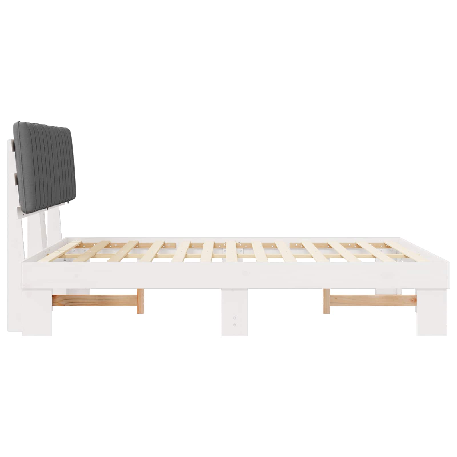 Σκελετός Κρεβατιού με Επενδεδυμένο Κεφαλάρι Ανοιχτό γκρι