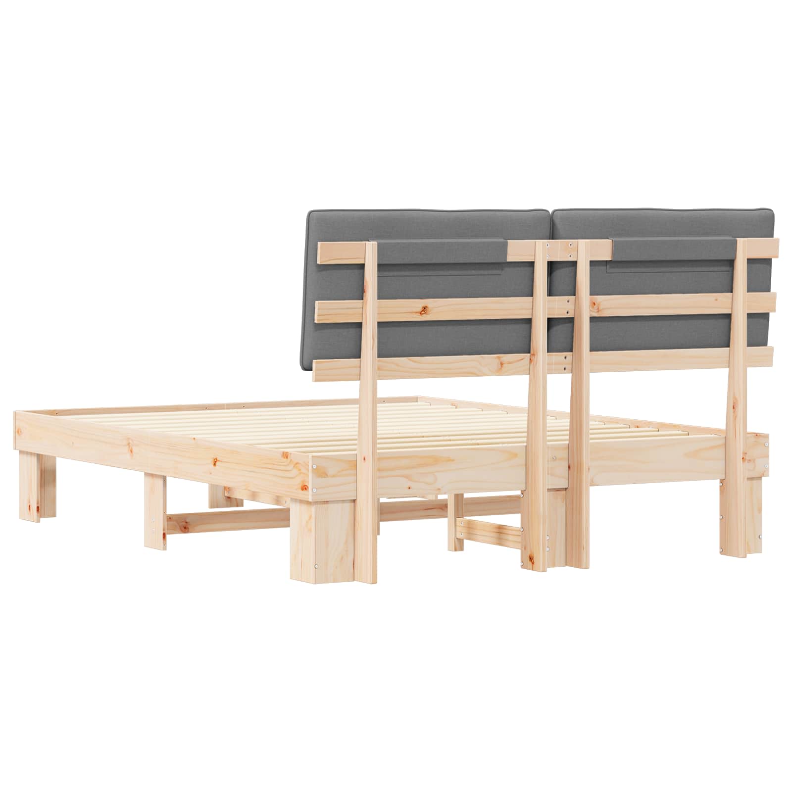 Σκελετός Κρεβατιού με Επενδεδυμένο Κεφαλάρι Ανοιχτό γκρι