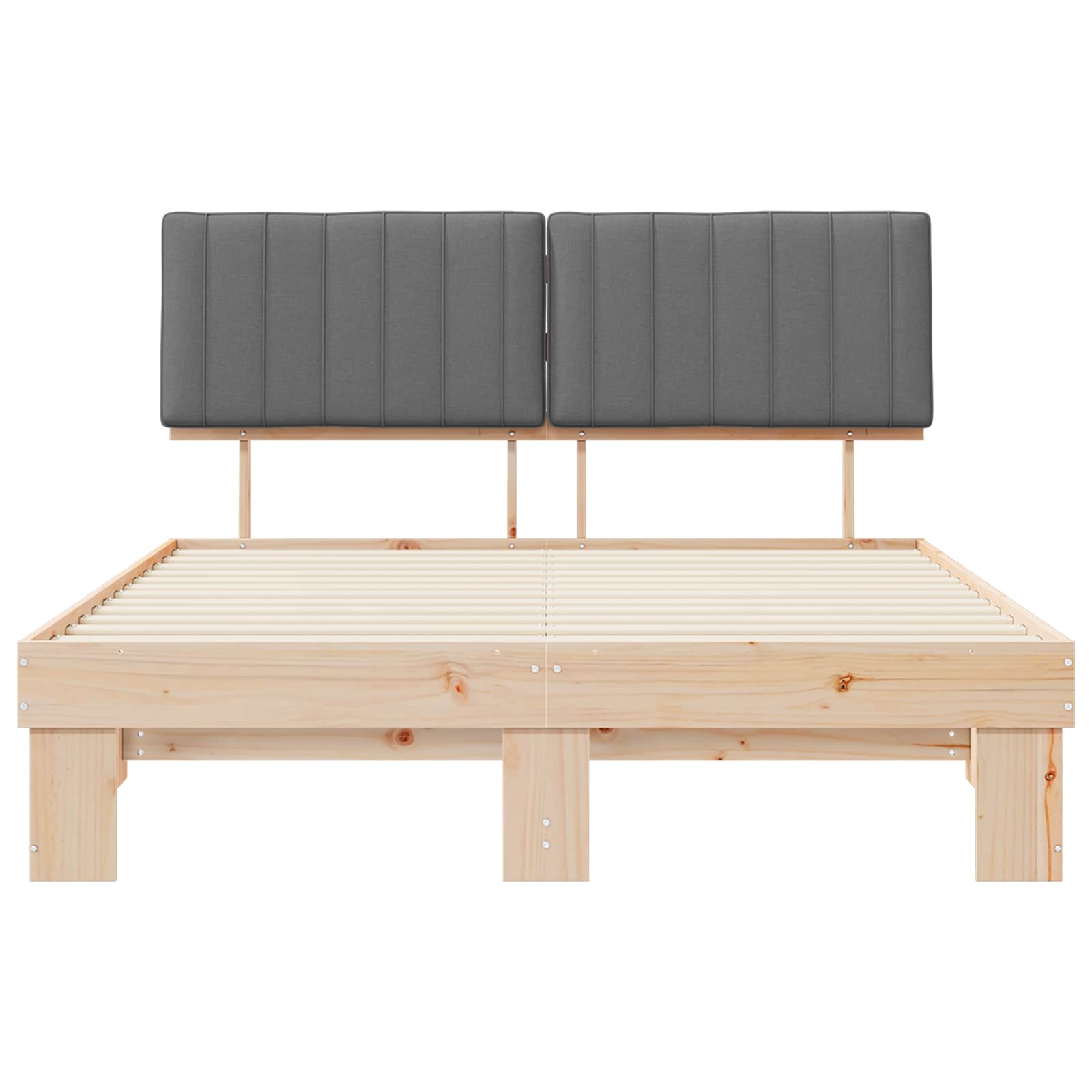 Σκελετός Κρεβατιού με Επενδεδυμένο Κεφαλάρι Ανοιχτό γκρι