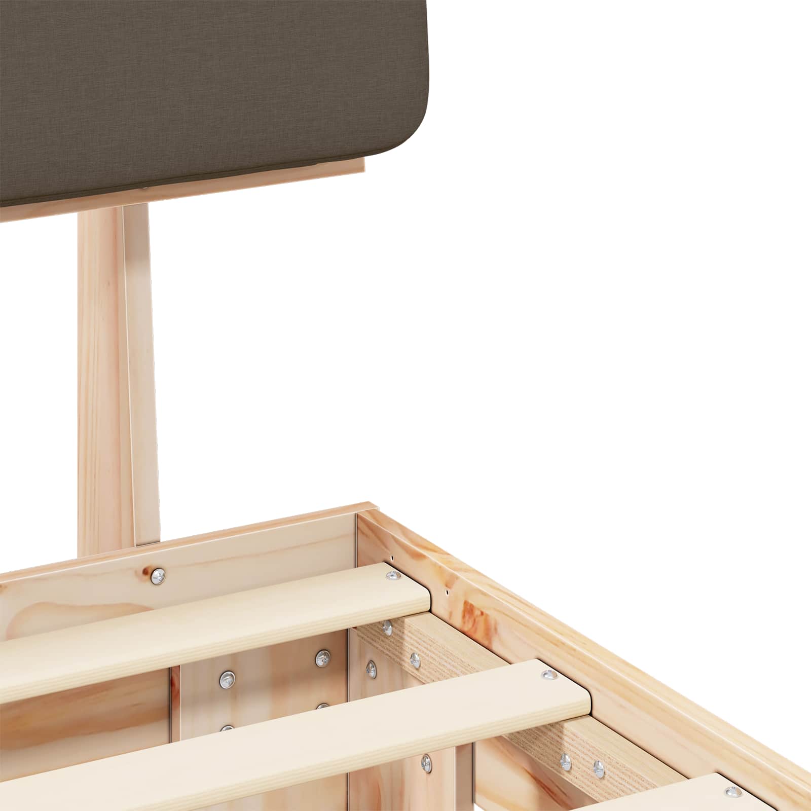 Σκελετός Κρεβατιού με Επενδεδυμένο Κεφαλάρι Taupe 120 x 200 cm