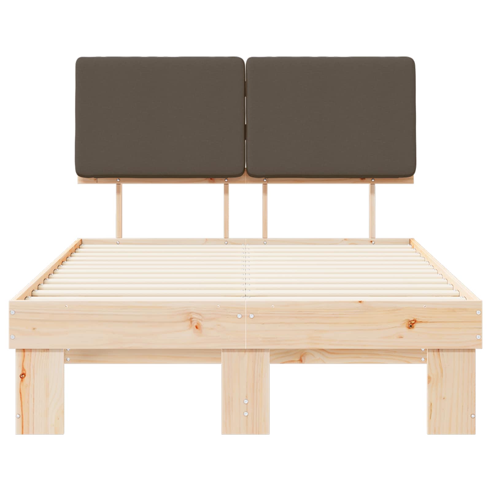 Σκελετός Κρεβατιού με Επενδεδυμένο Κεφαλάρι Taupe 120 x 200 cm