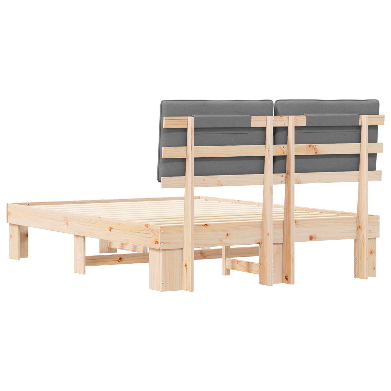 Σκελετός Κρεβατιού με Επενδεδυμένο Κεφαλάρι Ανοιχτό γκρι